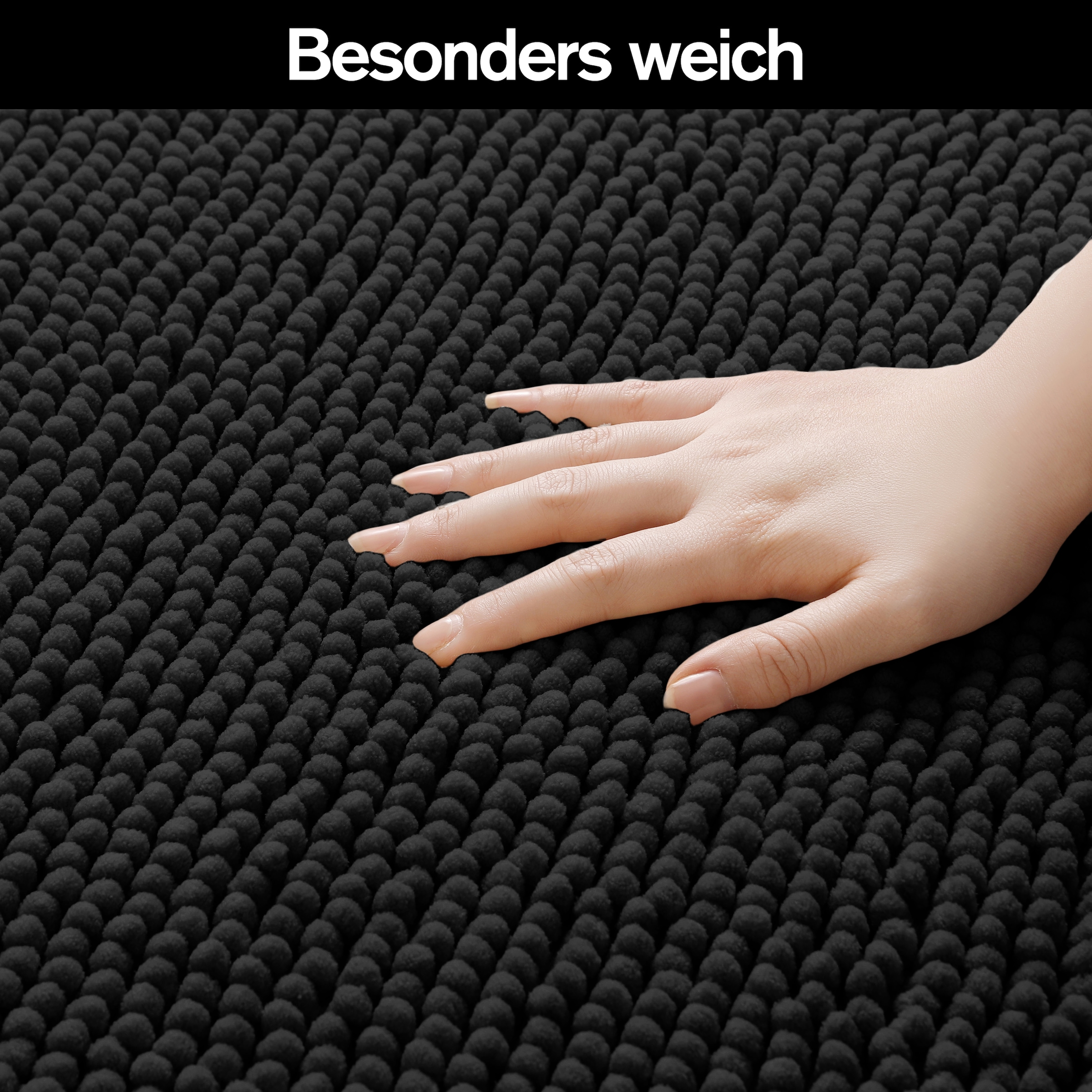my home Badematte »Vanessa Chenille, Badvorleger, Badezimmer Teppich, Duschvorleger«, strapazierfähig-fußbodenheizungsgeeignet-schnell trocknend, Uni Farben, besonders weich