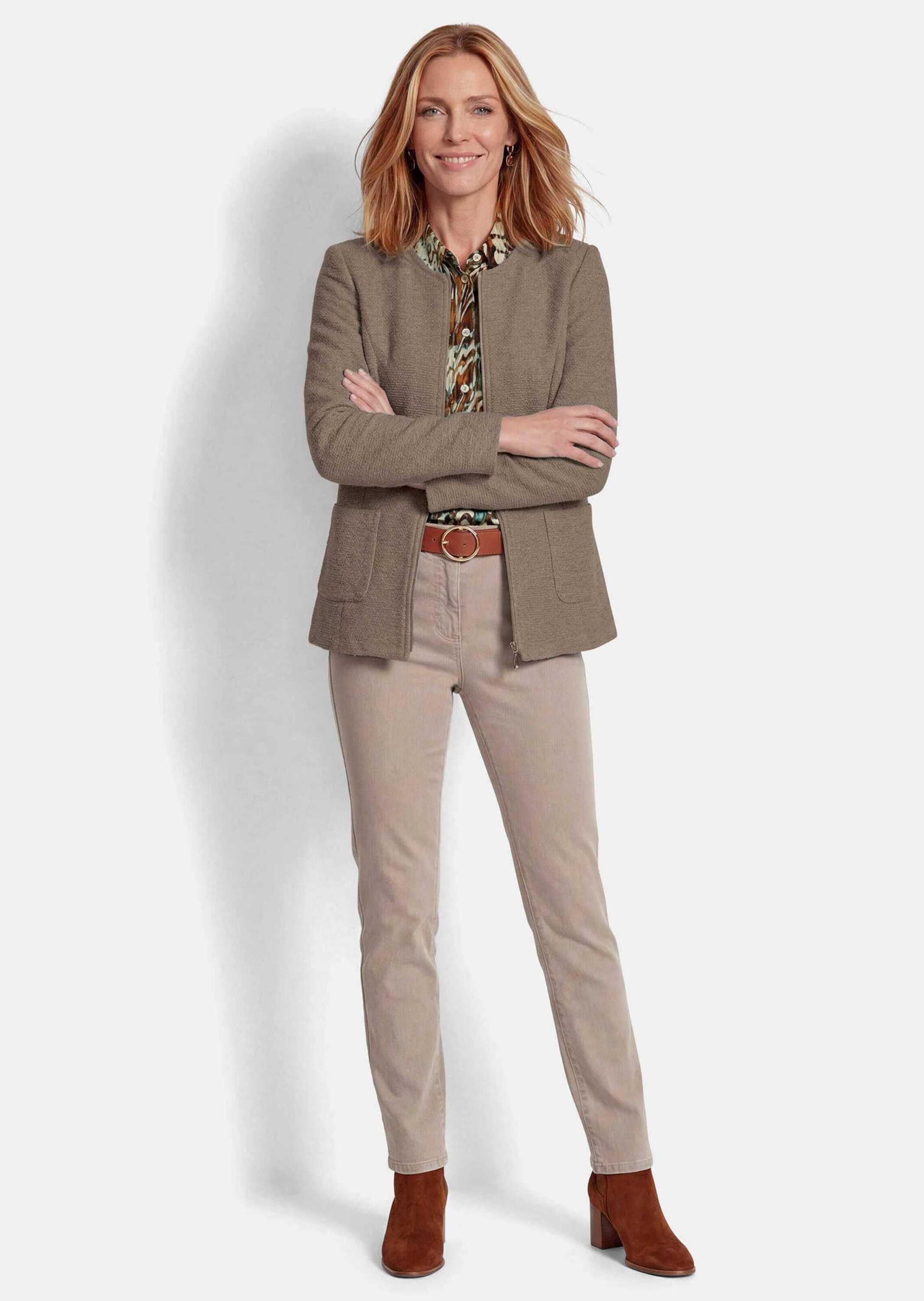 GOLDNER Jackenblazer »Jacke im Bouclé-Look« Passformnähte im Vorder und Rückteil