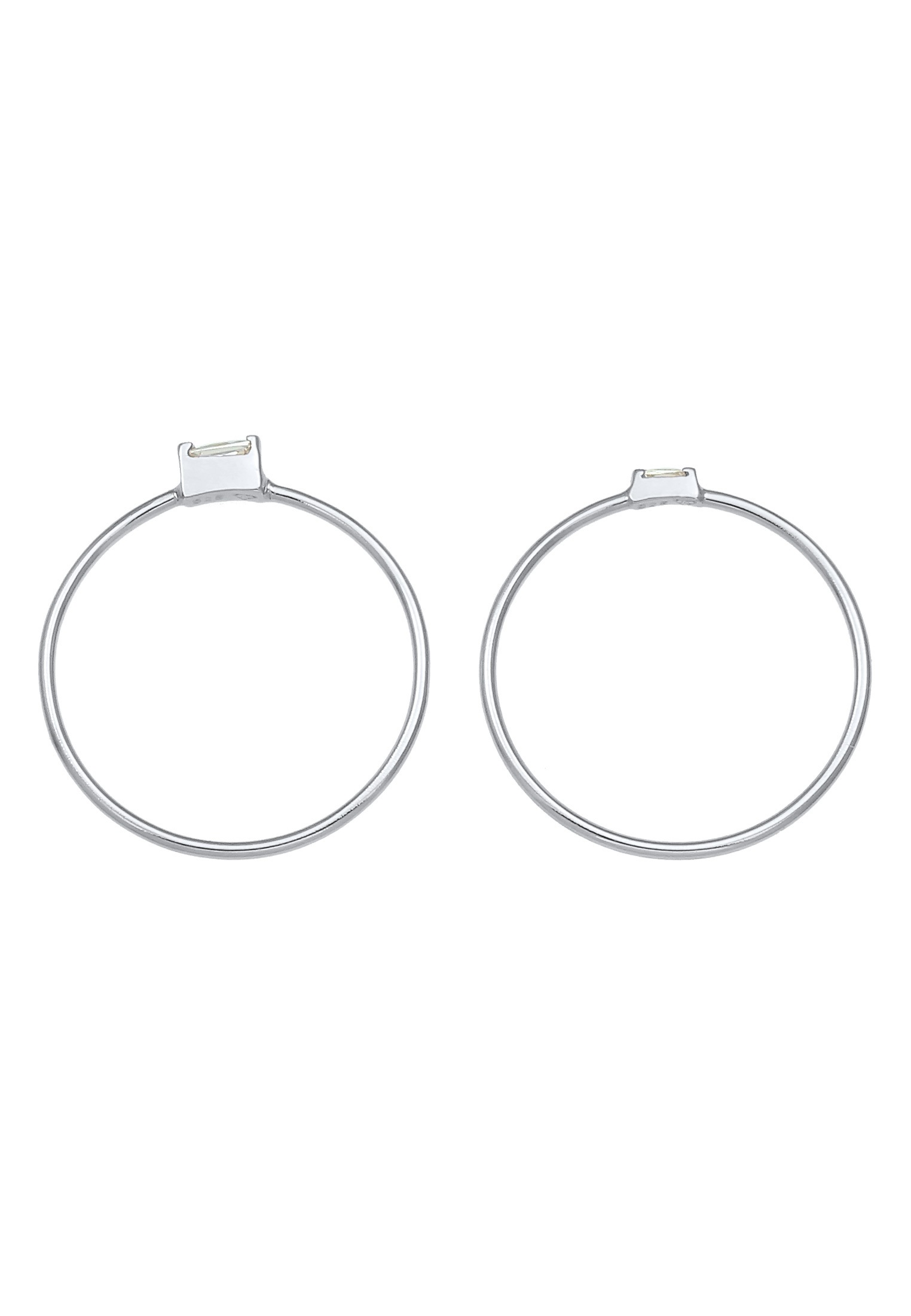 Elli Ring-Set »Ring Stapelringe Zirkonia Rechteck (2 tlg) 925 Silber«