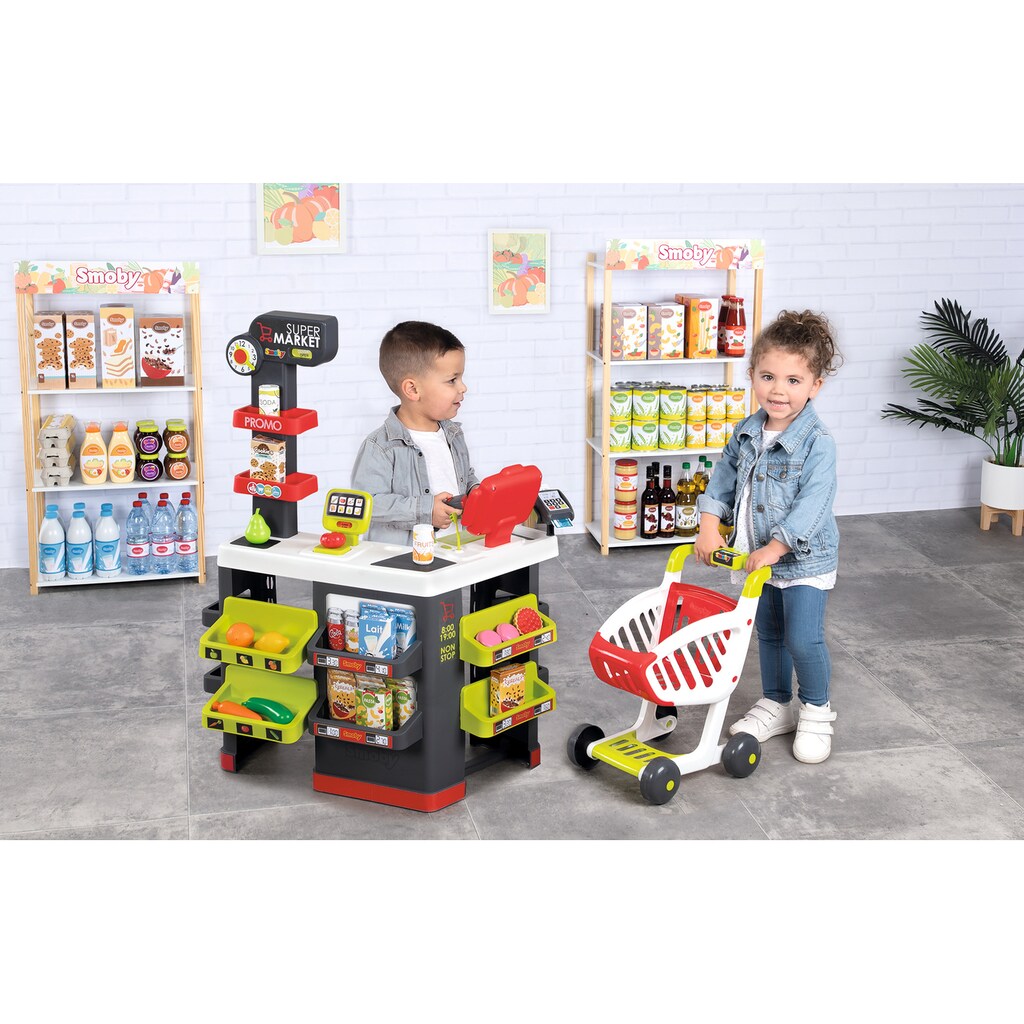 Smoby Kaufladen »Supermarkt mit Einkaufswagen«, mit Licht- und Soundeffekten