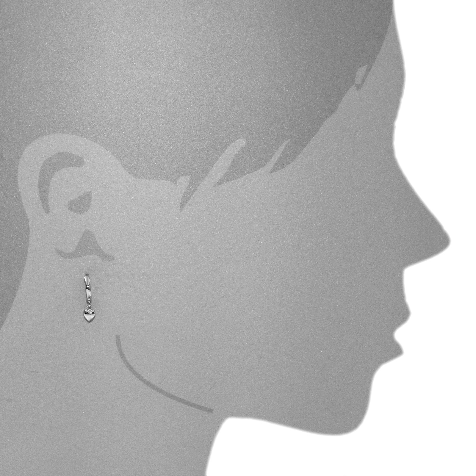 OSTSEE-SCHMUCK Klappcreolen »- kleines Herz - Silber 925/000 -,«