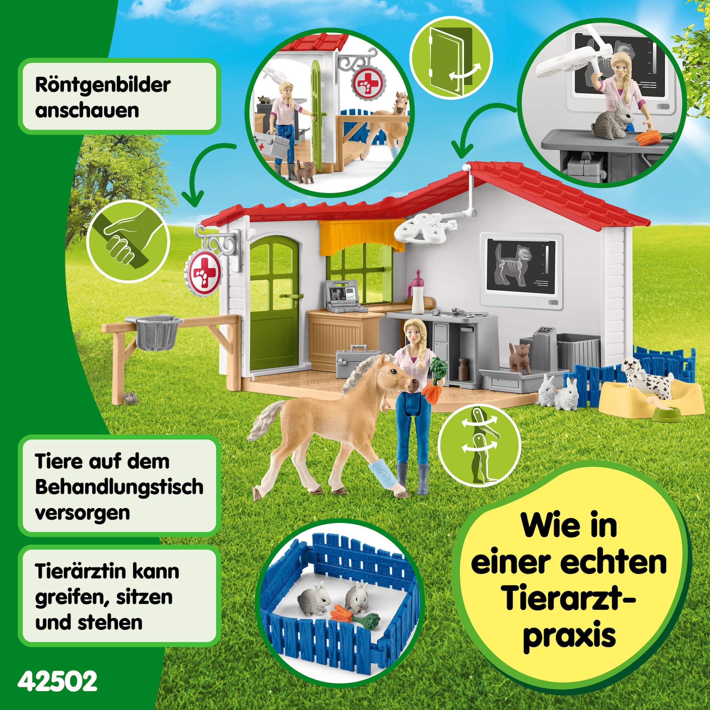 Schleich® Spielwelt »FARM WORLD, Tierarzt-Praxis mit Haustieren (42502)« Made in Europe