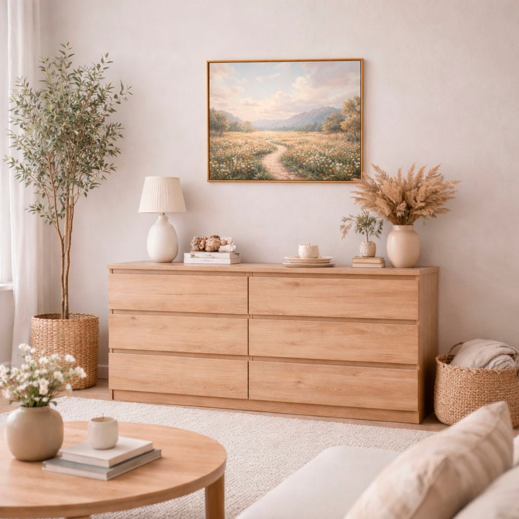 Home affaire Kommode »Naia,  6 Schubladen im skandinavischen Design, Breite 158 cm« Viel Stauraum mit griffloser Front, in mehreren Farben