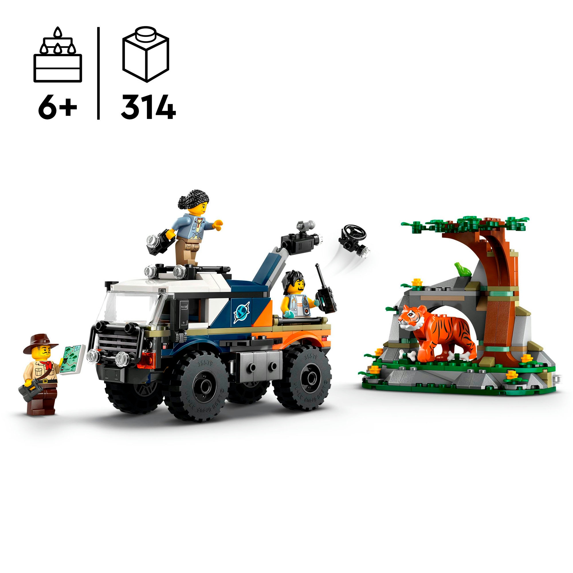 LEGO® Konstruktionsspielsteine »Dschungelforscher-Truck (60426), LEGO City«, (314 St.), Made in Europe