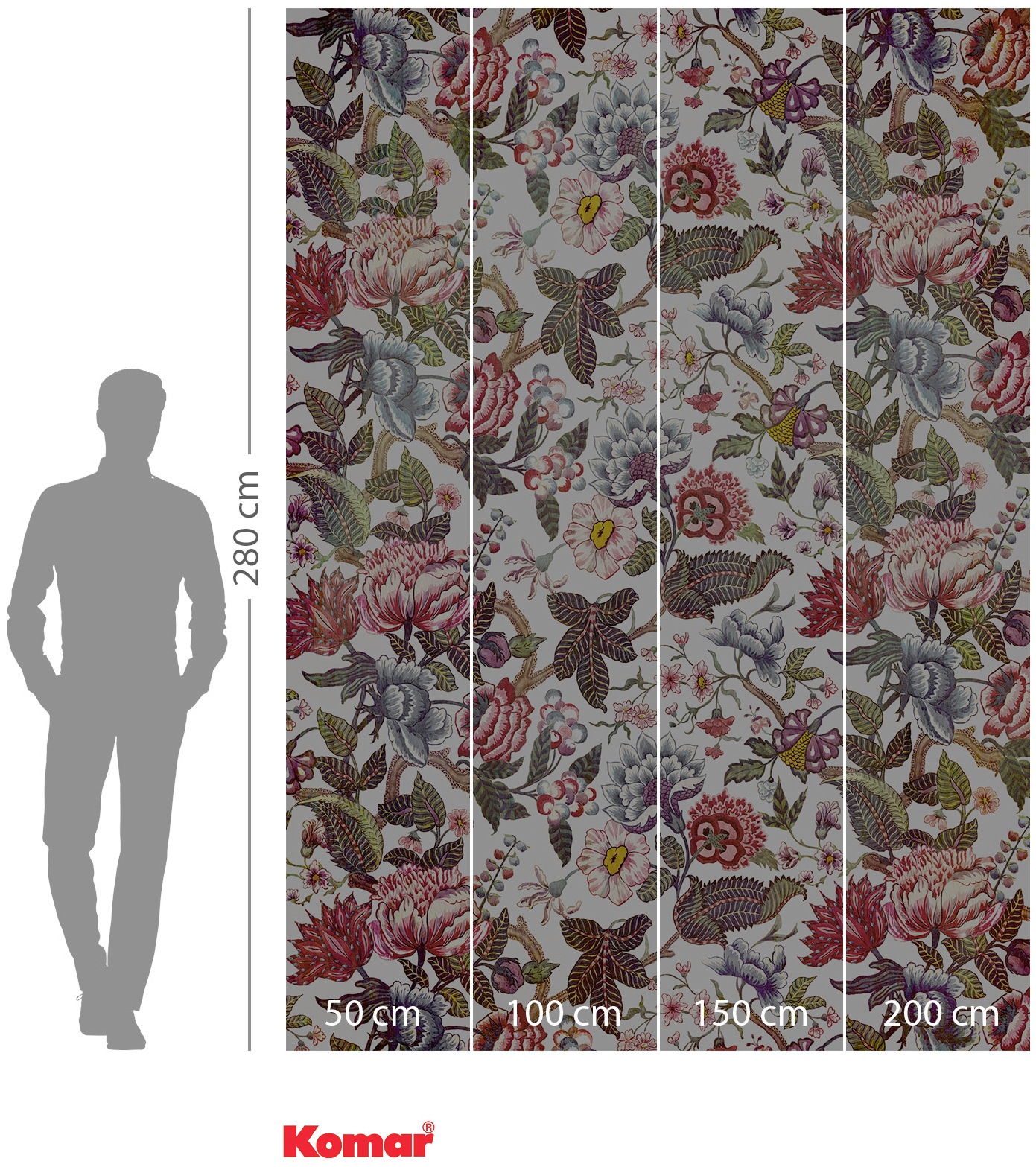 Komar Vliestapete »Digitaldruck Vlies - Fleurs de Rêve - Größe 200 x 280 cm«, bedruckt, Wohnzimmer, Schlafzimmer