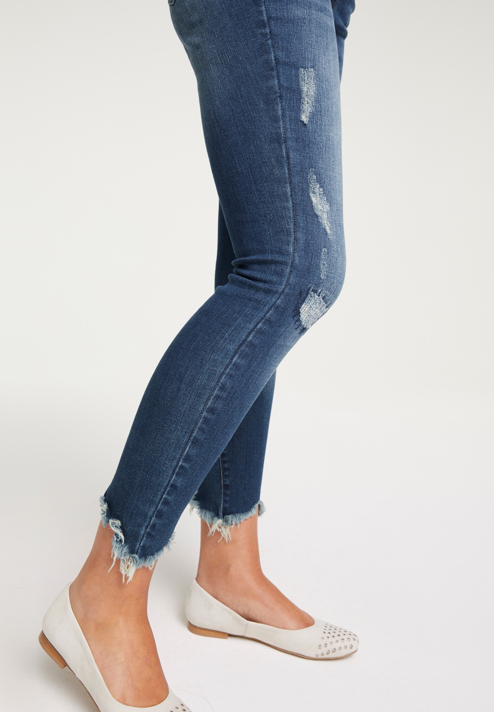 heine Skinny-fit-Jeans »Bauchweg-Jeans Skinny Jeans mit Destroyed-Effekt«
