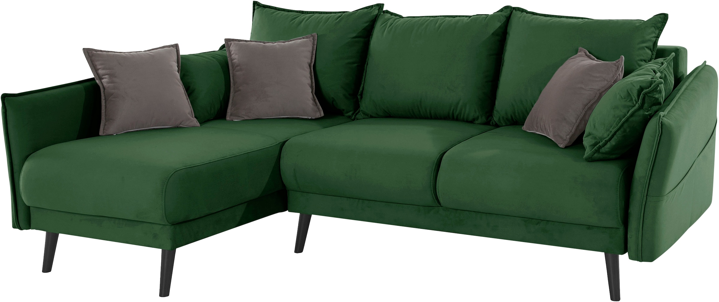 INOSIGN Ecksofa »Asra L-Form«, incl. Bettfunktion und Bettkasten, Seitentasche im Armteil, Federkern
