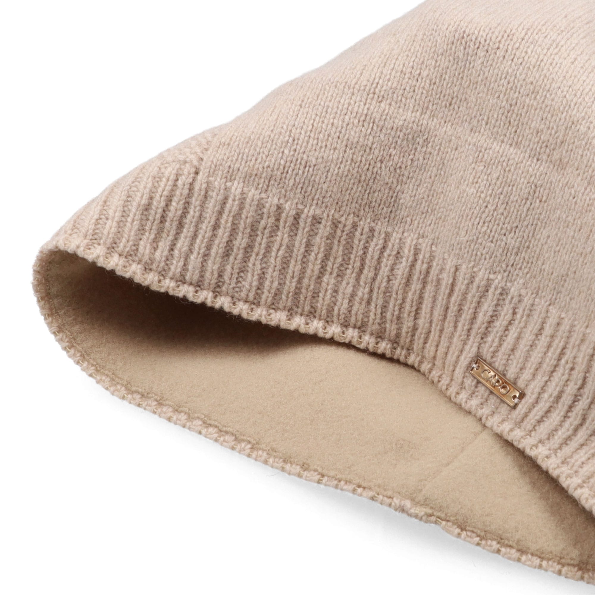CAPO Strickmütze Wintermütze, Kaschmir-Wolle-Mischung, Futter, Fake-Fur, Struktur