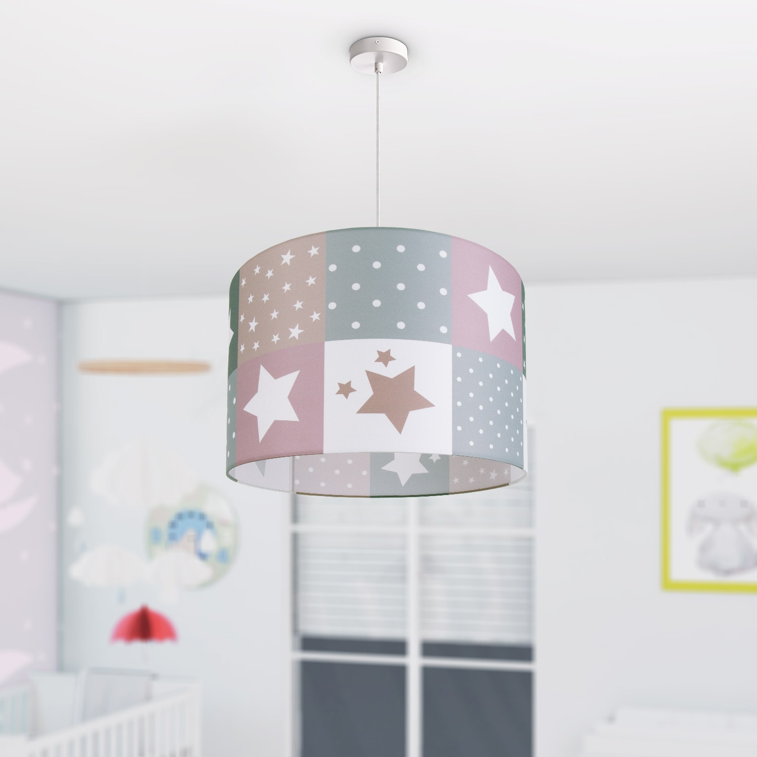 Paco Home Pendelleuchte kaufen online 1 XXL Lampe Garantie LED »Cosmo Kinderlampe mit | 345«, E27 Sternen flammig-flammig, 3 Jahren Deckenlampe Kinderzimmer Motiv