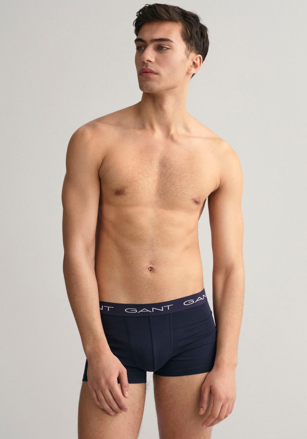 Gant Boxershorts, (Packung, 3 St., 3), mit elastischem Logobund