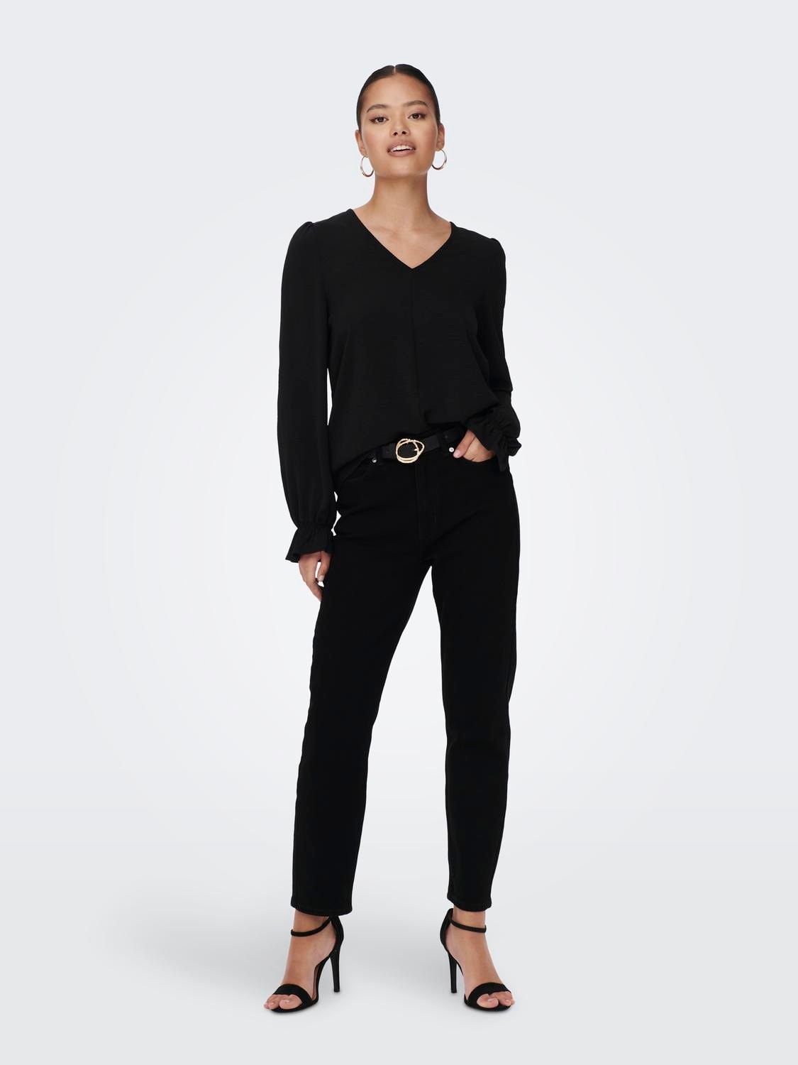 ONLY Spitzenbluse »ONLMETTE L/S LACE TOP WVN« Kunstfaser, regular fit