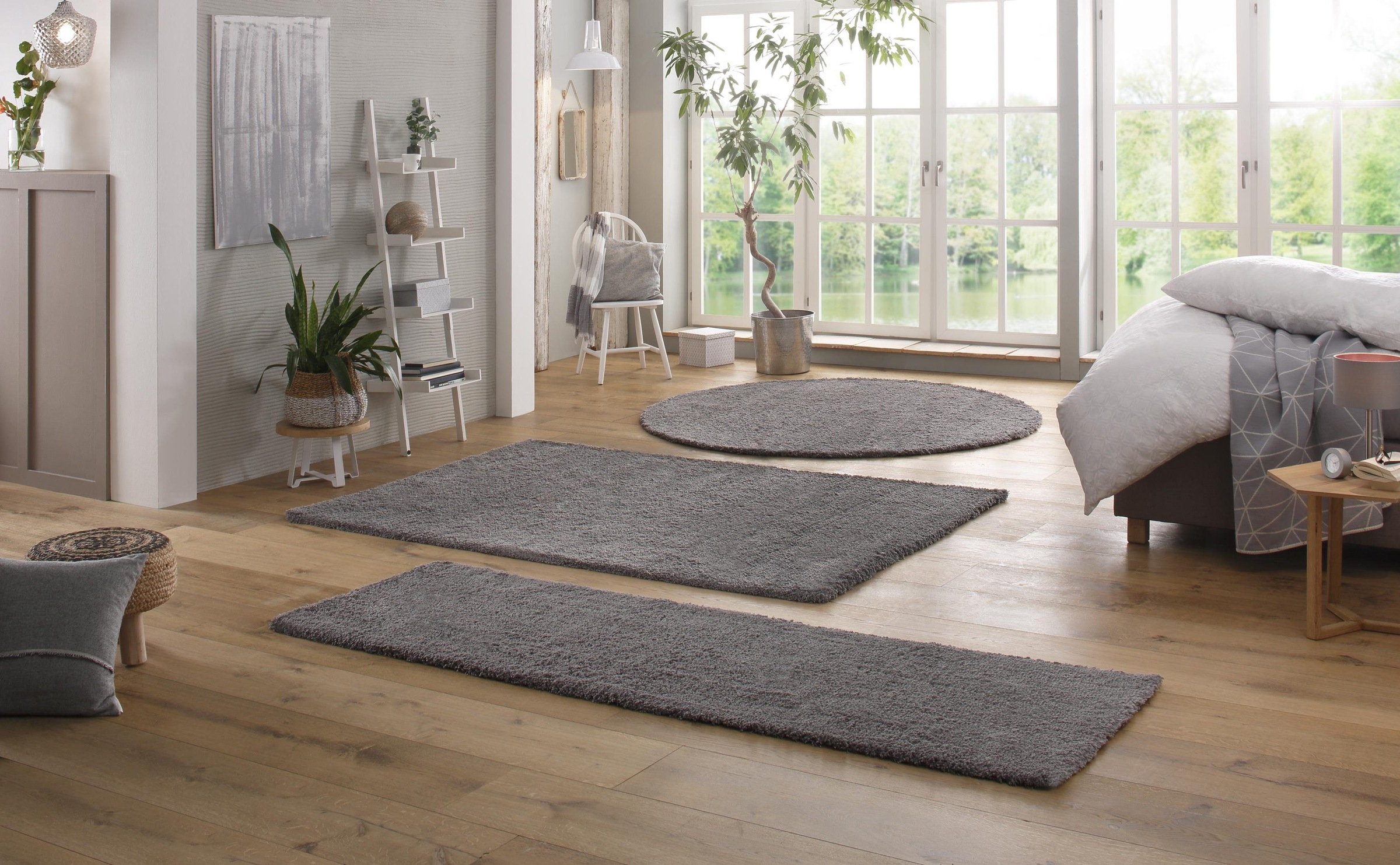 my home Teppich »Desner, Hochflor Teppiche«, rund, 35 mm Höhe, Mikrofaser, weich, flauschig, Wohnzimmer, Schlafzimmer, Kinderzimmer