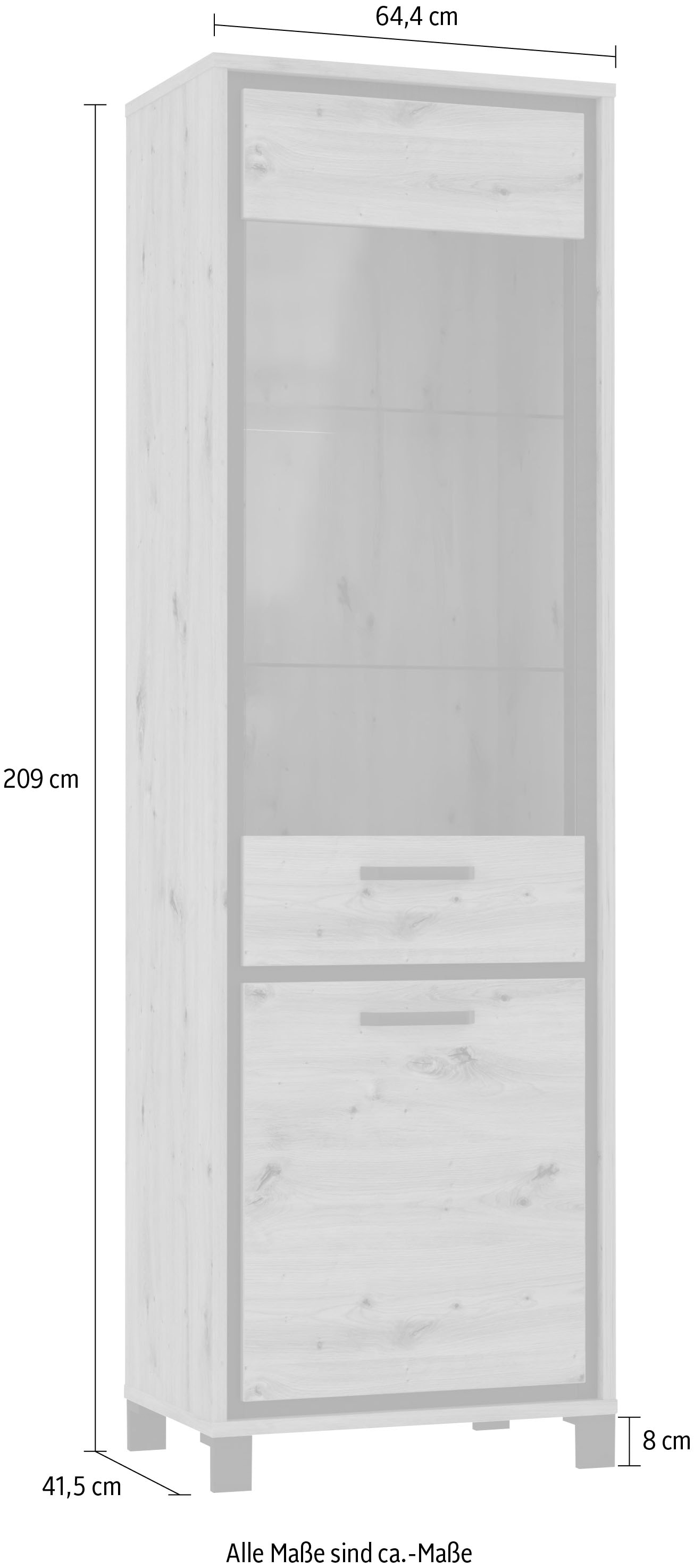 FORTE Vitrine, Höhe 209 cm auf Rechnung kaufen