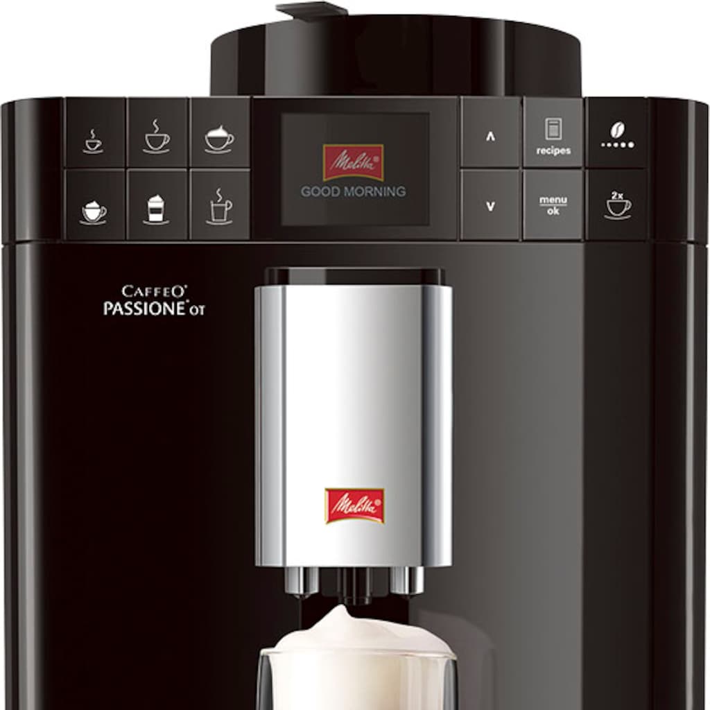 Melitta Kaffeevollautomat »Passione® One Touch F53/1-102, schwarz«, One Touch Funktion, tassengenau frisch gemahlene Bohnen