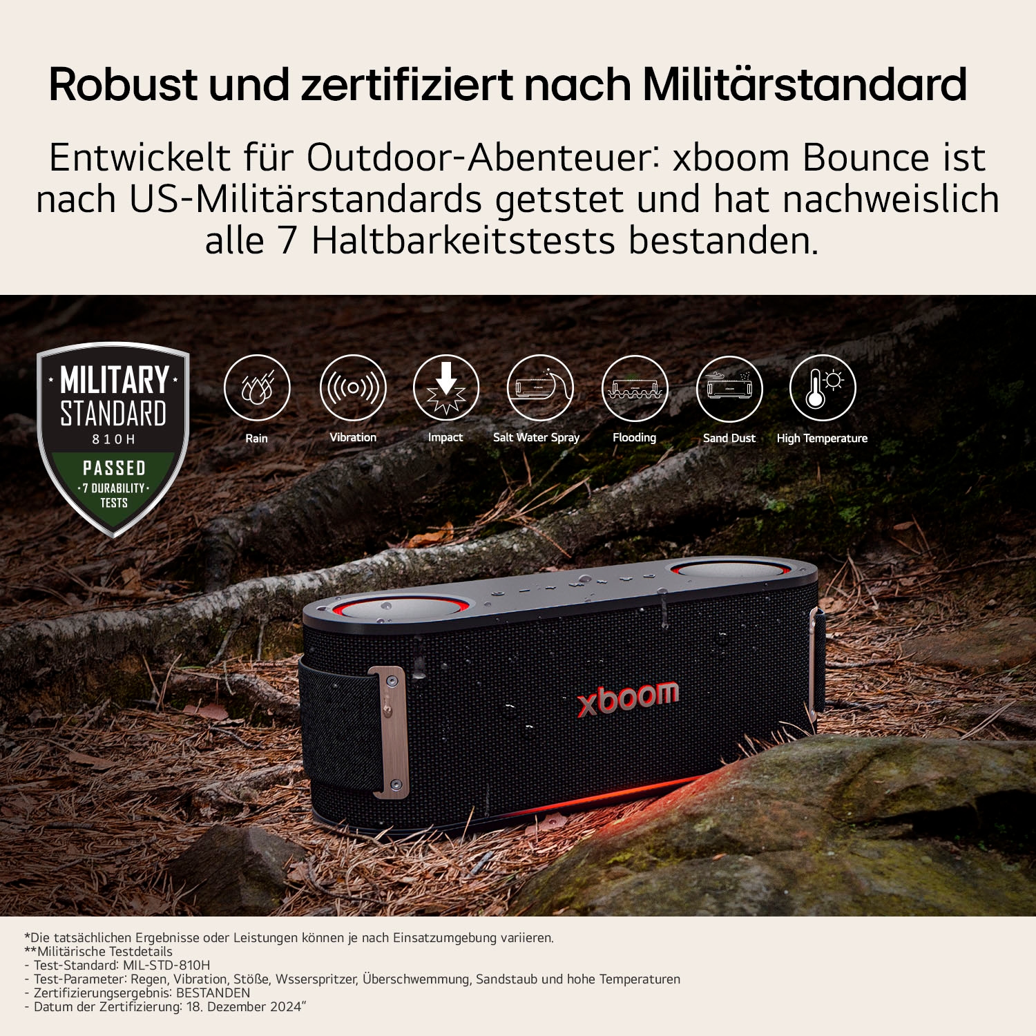 LG Bluetooth-Speaker »xboom BOUNCE« 2.1 (Bluetooth Apple Siri | Beleuchtungseffekte | EQ Modi | Extra Bass | Google Assistant | Lautstärkeanpassung | Multipoint Anbindung | Wireless Party Connect 40 W)