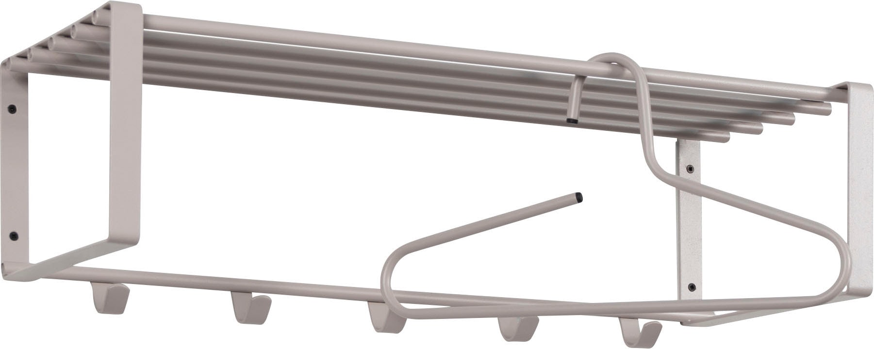 Spinder Design Garderobenleiste »REX«, (1 St.), Wandgarderobe aus Stahl mit Hutablage und 5 bzw. 7 Haken