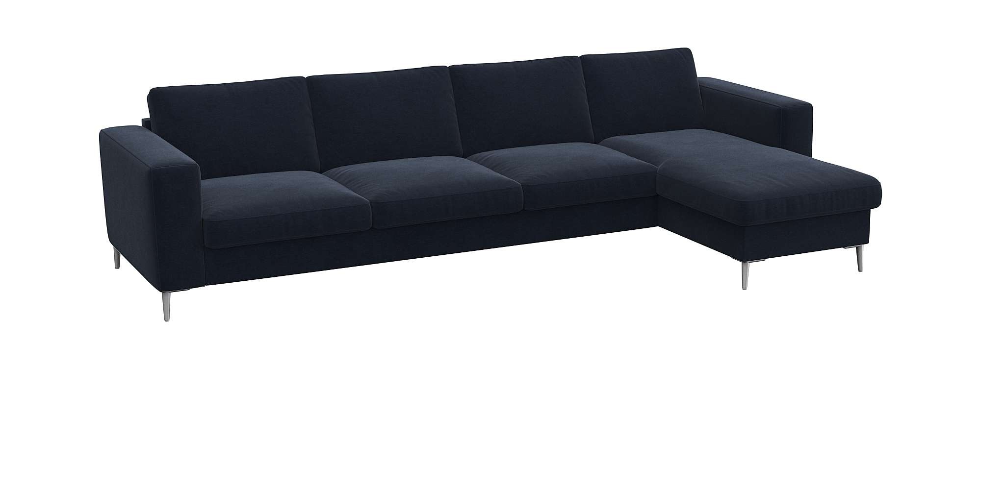 FLEXLUX Ecksofa »Fiore, super Sitzkomfort durch Kaltschaum im Sitz, L-Form«, breite Armlehnen, Füße Alu