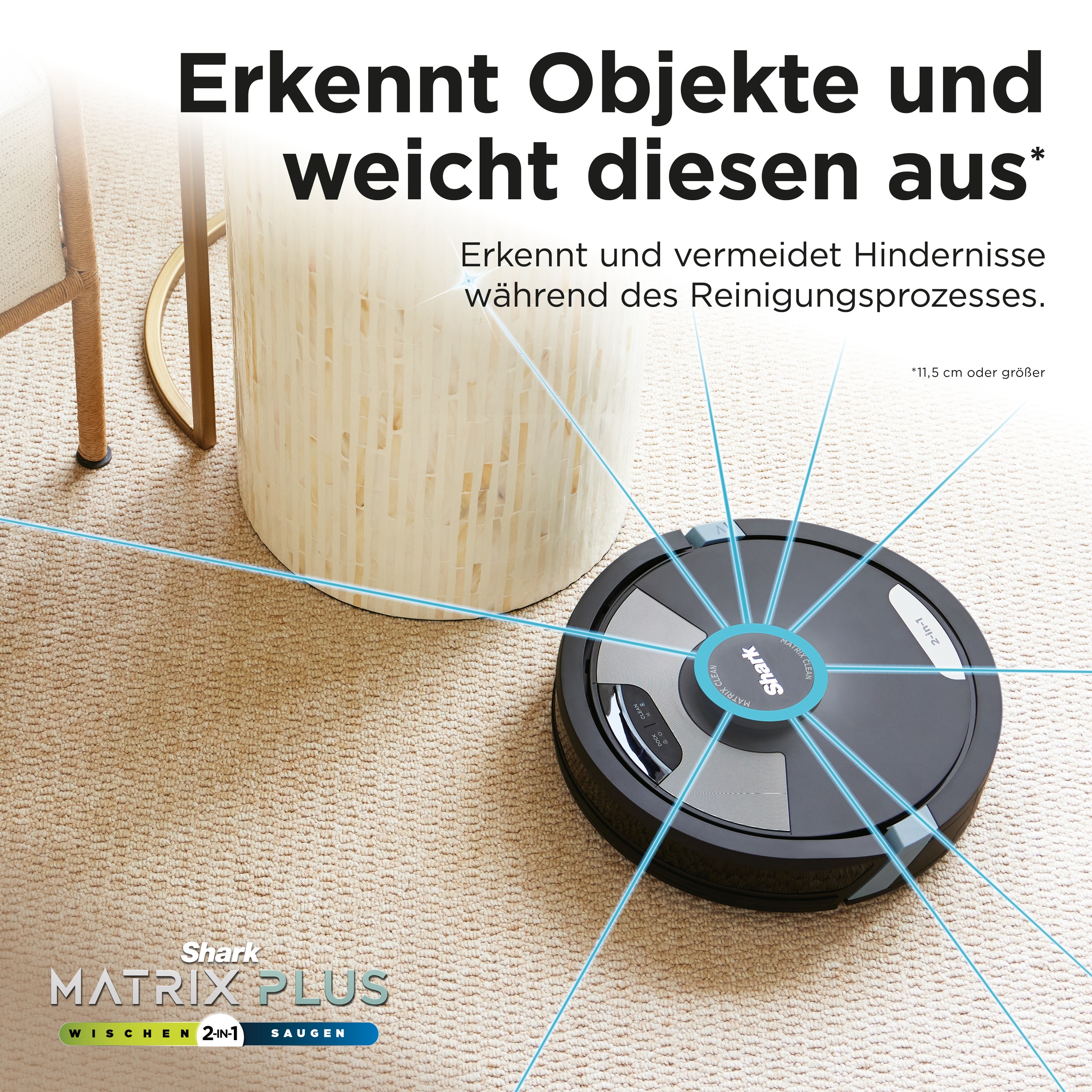 Shark Nass-Trocken-Saugroboter »RV2620WDEU«, Matrix Plus 2-in-1 Wischen & Saugen