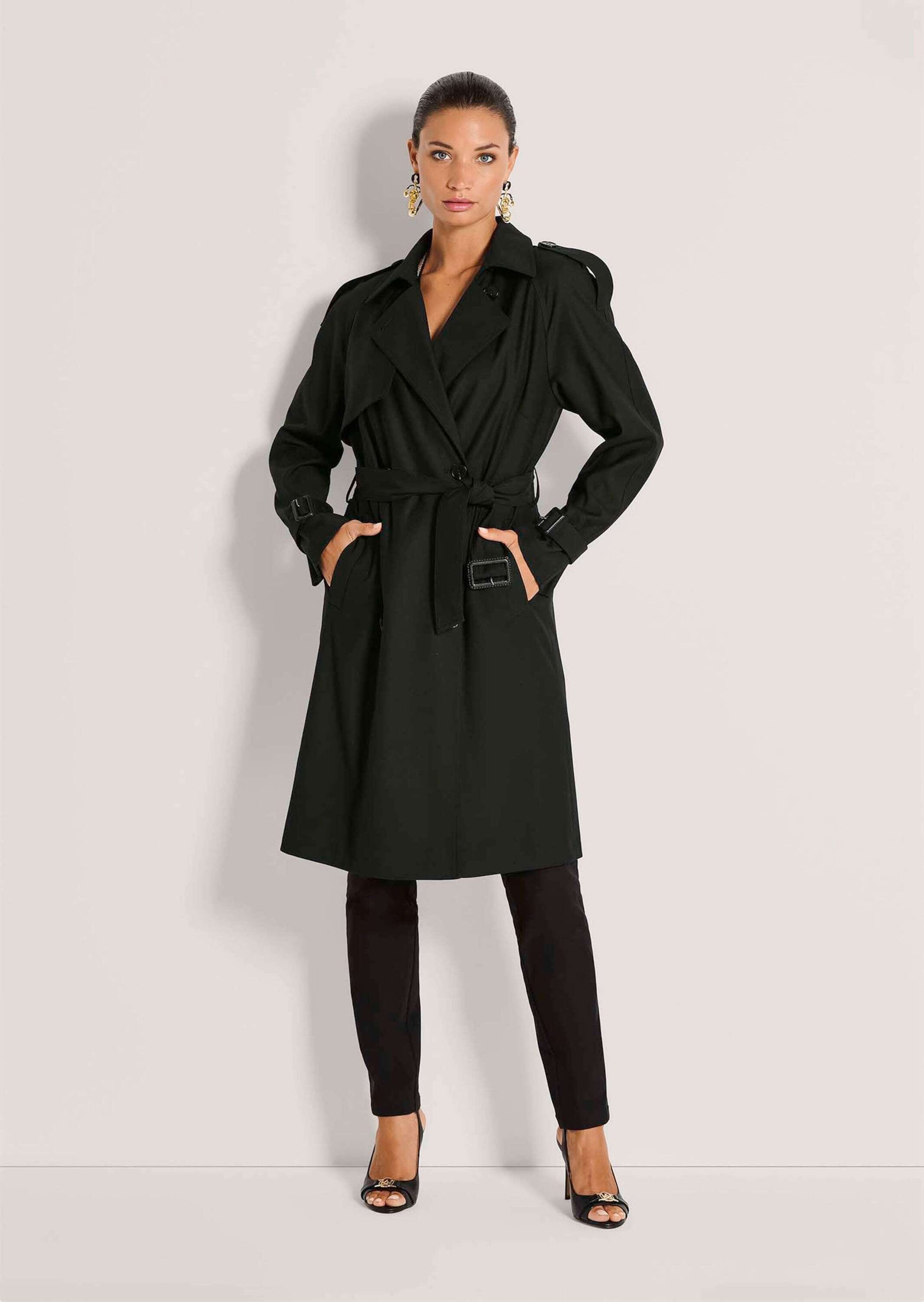MADELEINE Trenchcoat »Trenchcoat Eleganter Doppelreiher mit Gürtel« Einseitiger Kollar