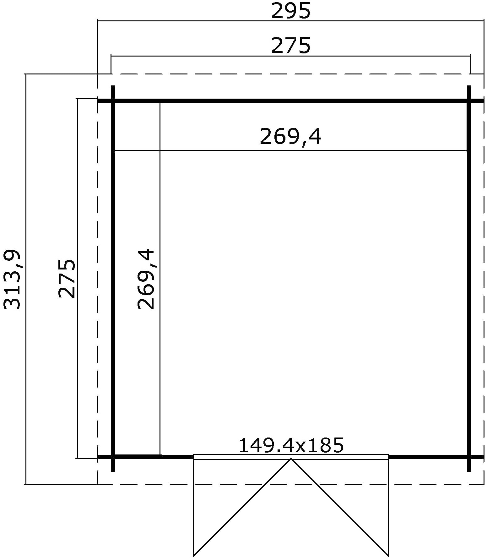 LASITA MAJA Gartenhaus »San Jose 275«, Blochbohlenhaus 28mm, Fundamentmass 2750x2750, Schwedenrot