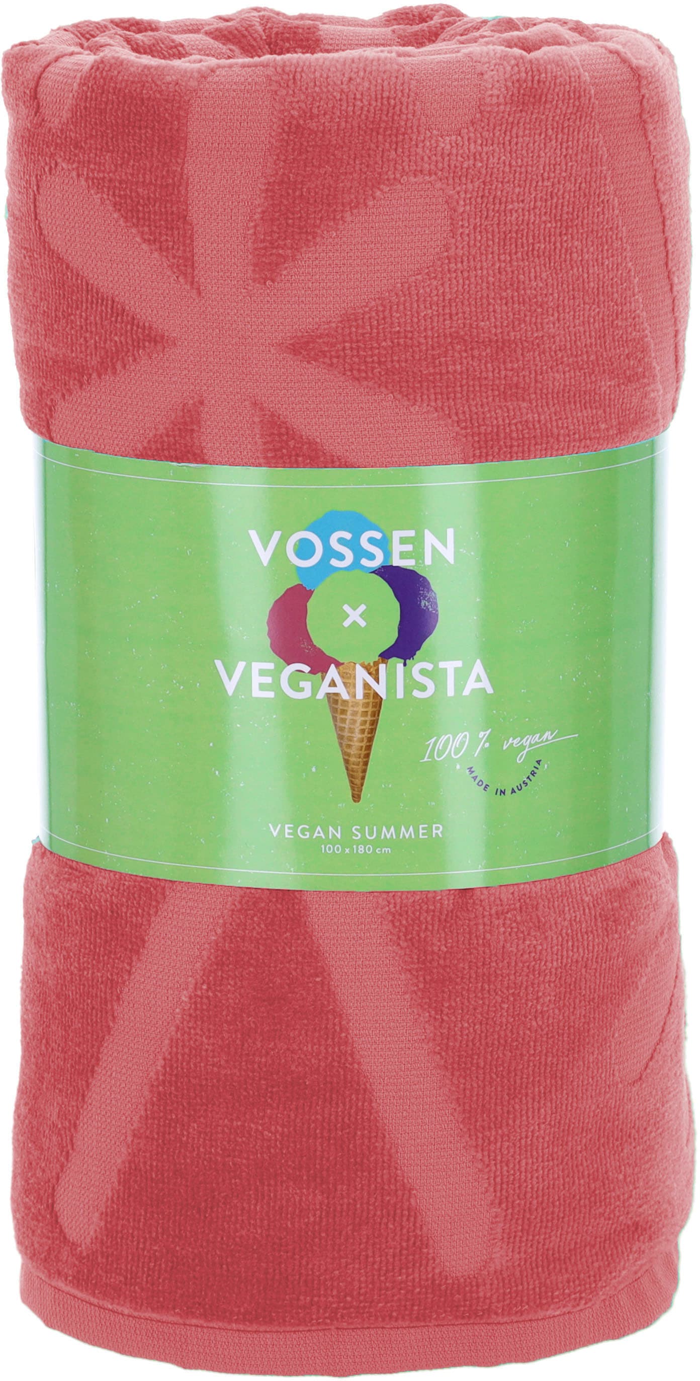 Vossen Strandtuch »vegan summer«, (1 St.), in Hoch-Tief Optik bei