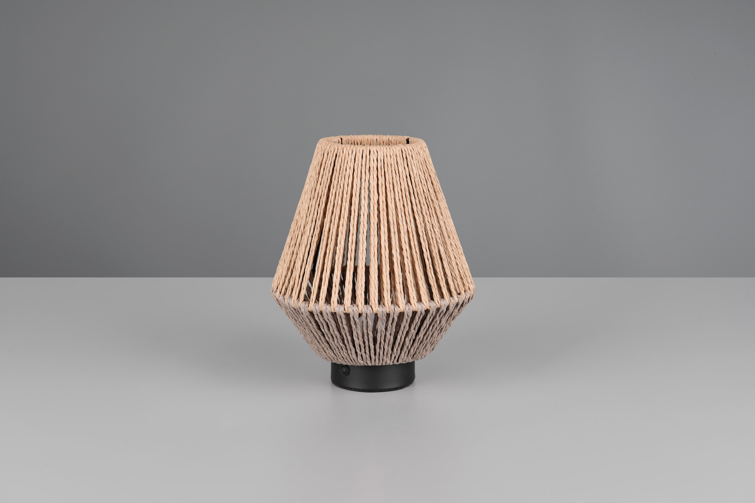 REALITY Leuchten LED Tischleuchte »LIRA, Akku Tischlampe USB Ladeanschluss, 1,5W 140 Lumen 3000K warmweiß« LED-Board 1 Stk. Warmweiß Lampenschirm aus Papiergarn, Touchdimmer, max 8h Akkulaufzeit