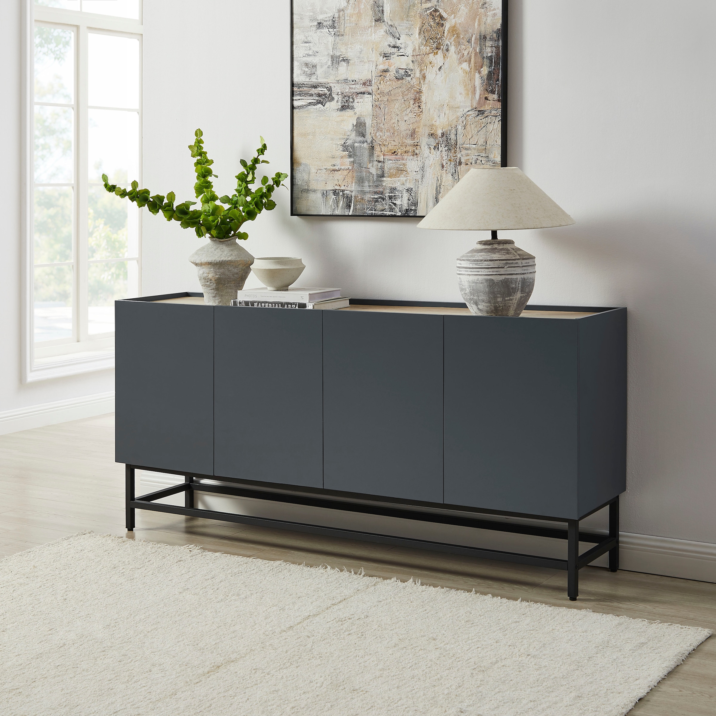 OTTO home Sideboard »Azly« pflegeleichte Melaminoberfläche, Metallgestell, ABS-Kanten