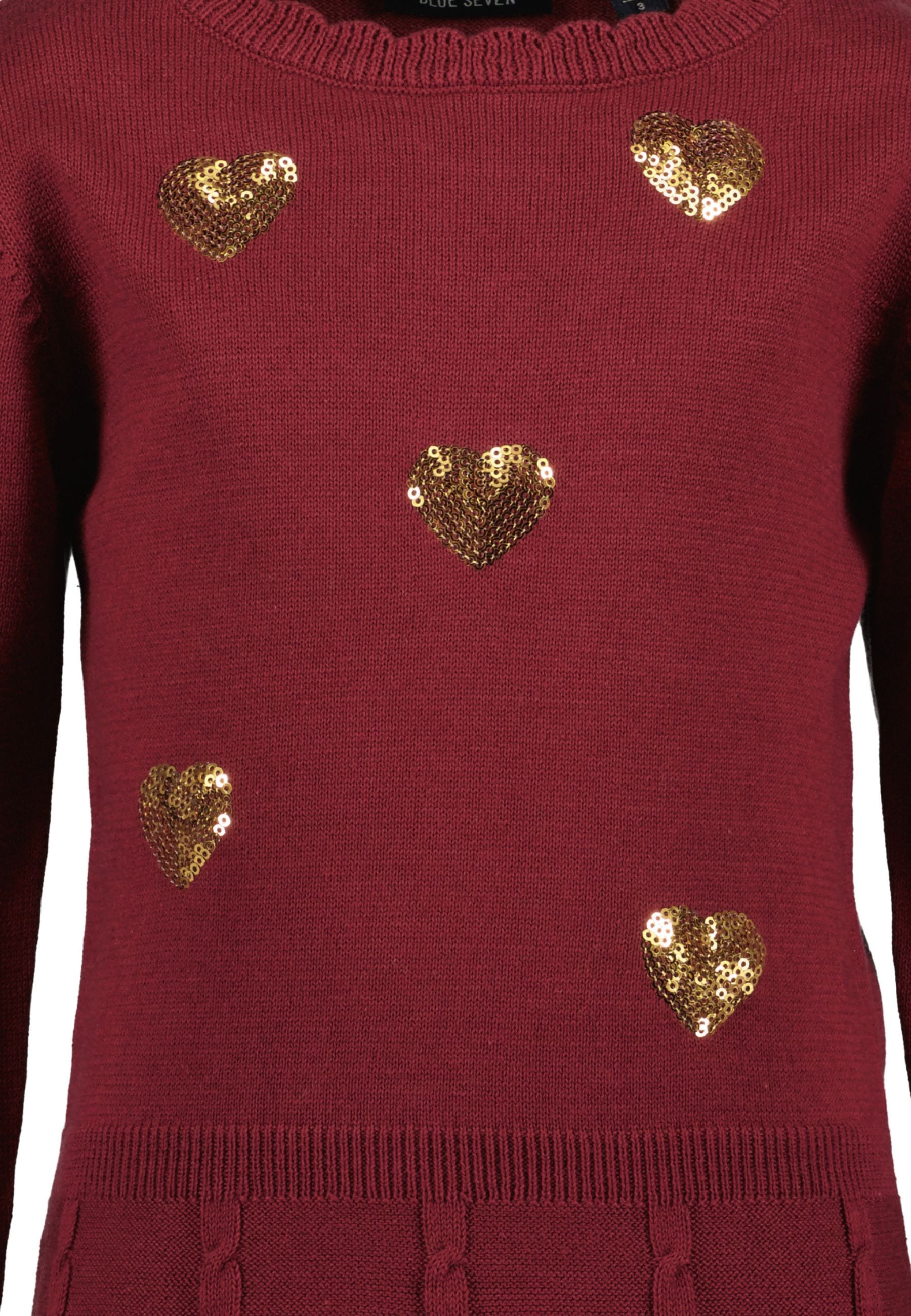 Blue Seven Strickkleid mit Zopfstrickdetails und süßen Kanten in Häkeloptik