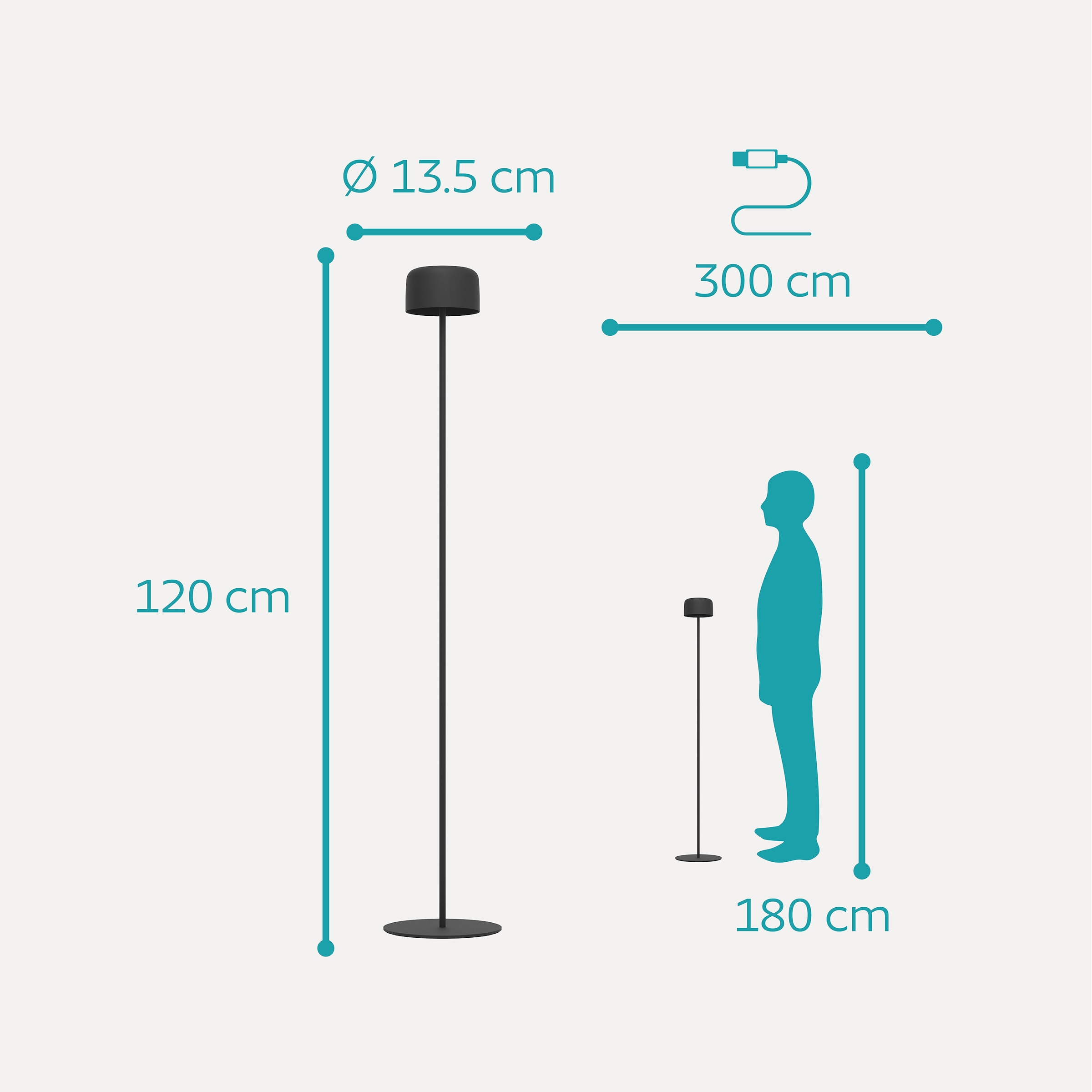 EGLO Stehlampe »ROCCANOVA-L Stehlampe - Stahl - SOLAR-LED - 2,8W - IP44« LED-Modul 1 Stk. Warmweiß Standleuchte, Leselampe, Wohzimmer, Schlafzimmer, H120 x Ø13,5 cm