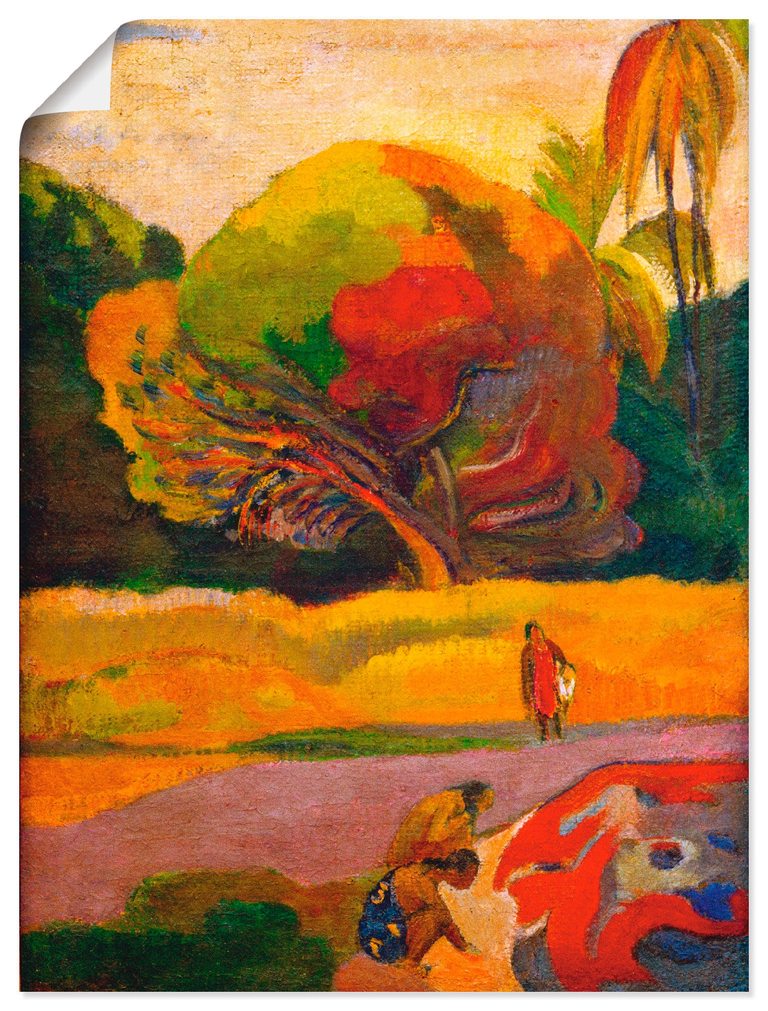 Artland Wandbild Wiesen am Frauen oder als Gauguin Fluß«, versch. auf »Paul Rechnung Poster Größen St.), Bäume, (1 bestellen in & Wandaufkleber Leinwandbild