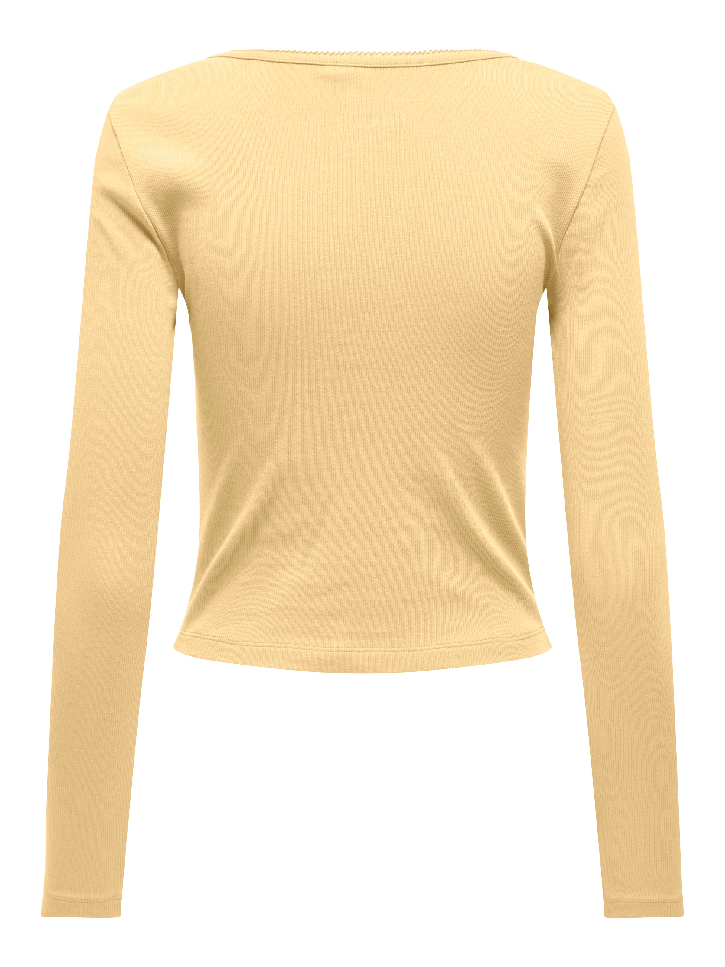 ONLY Langarmshirt »ONLBETTY LIFE L/S SCALLOP V-NECK CC JRS« mit Raffung am Ausschnitt