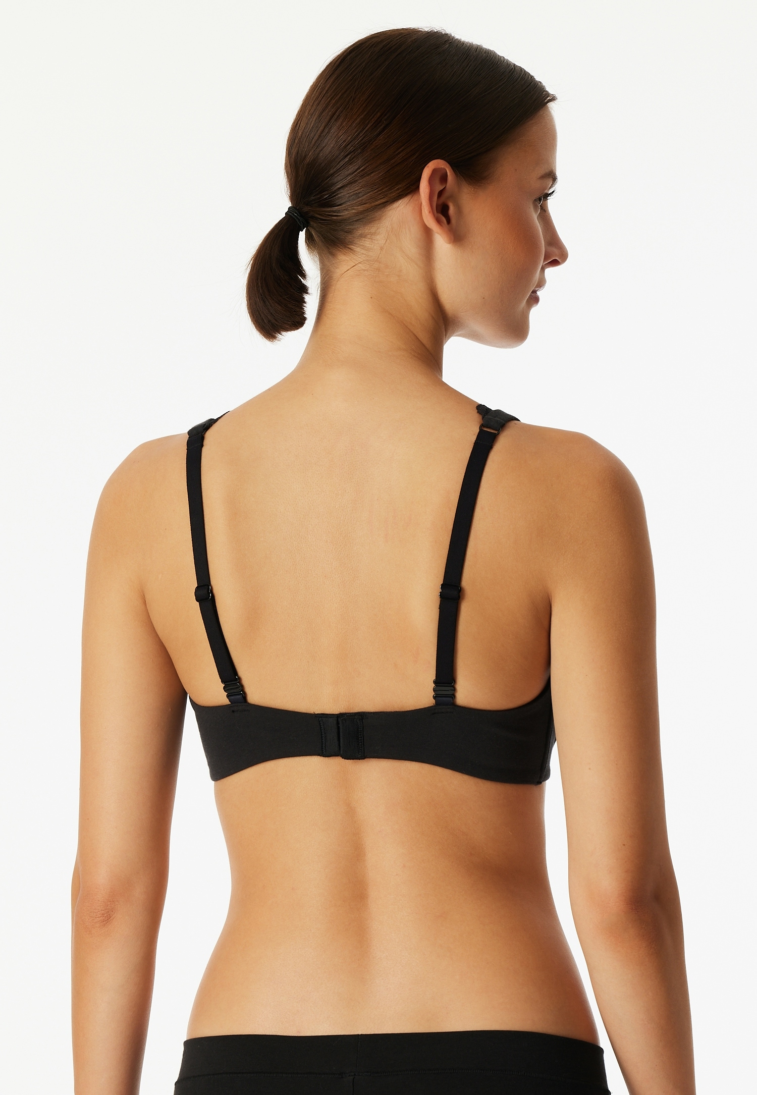 Schiesser Bügelloser BH »Unique Cotton« Spitzenband am Dekolleté, Baumwollmischung, gemoldete Cups