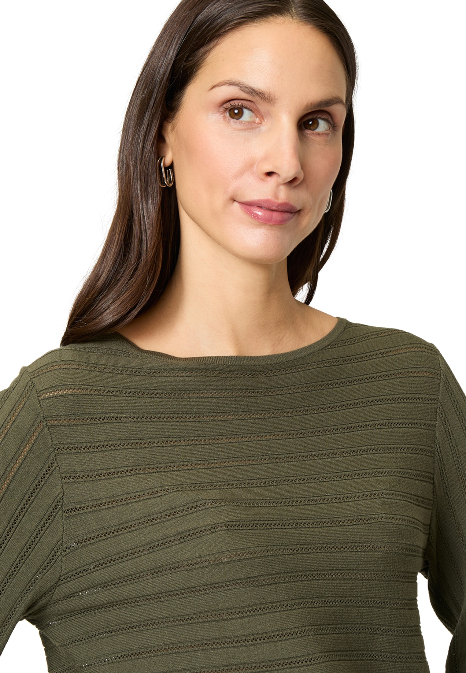 Zero Rundhalspullover »Pullover mit Strukturmuster«