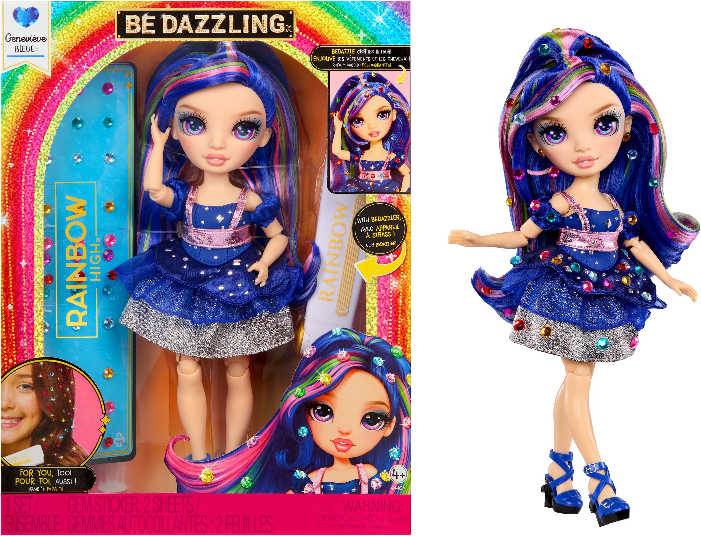 RAINBOW HIGH Anziehpuppe »Rainbow High Be Dazzling Fashion Dolls- Genevieve Bleue«