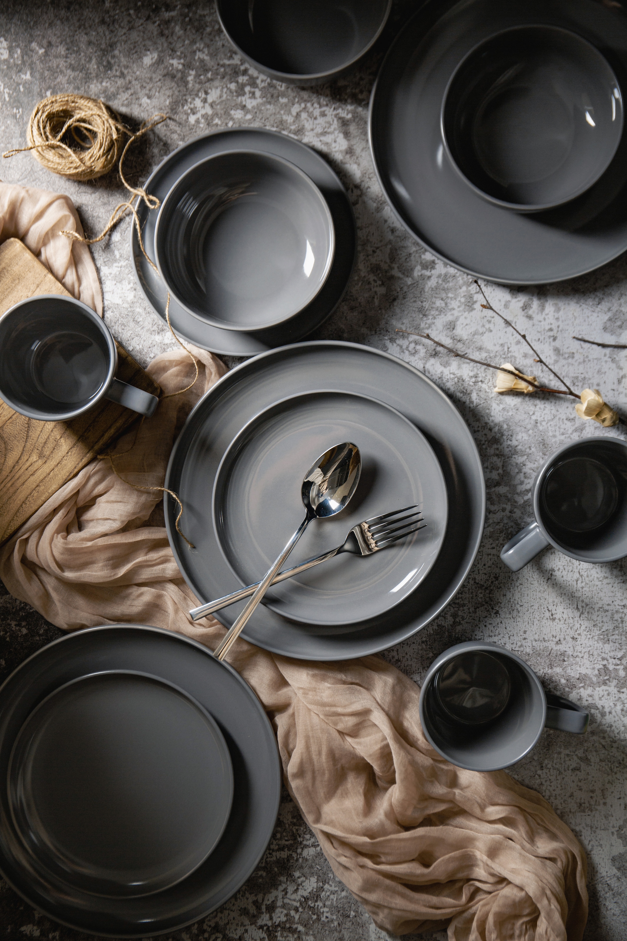 OTTO home Geschirr-Set »Tommik, außen matt, innen glänzend« spülmaschinenfest und mikrowellengeeignet