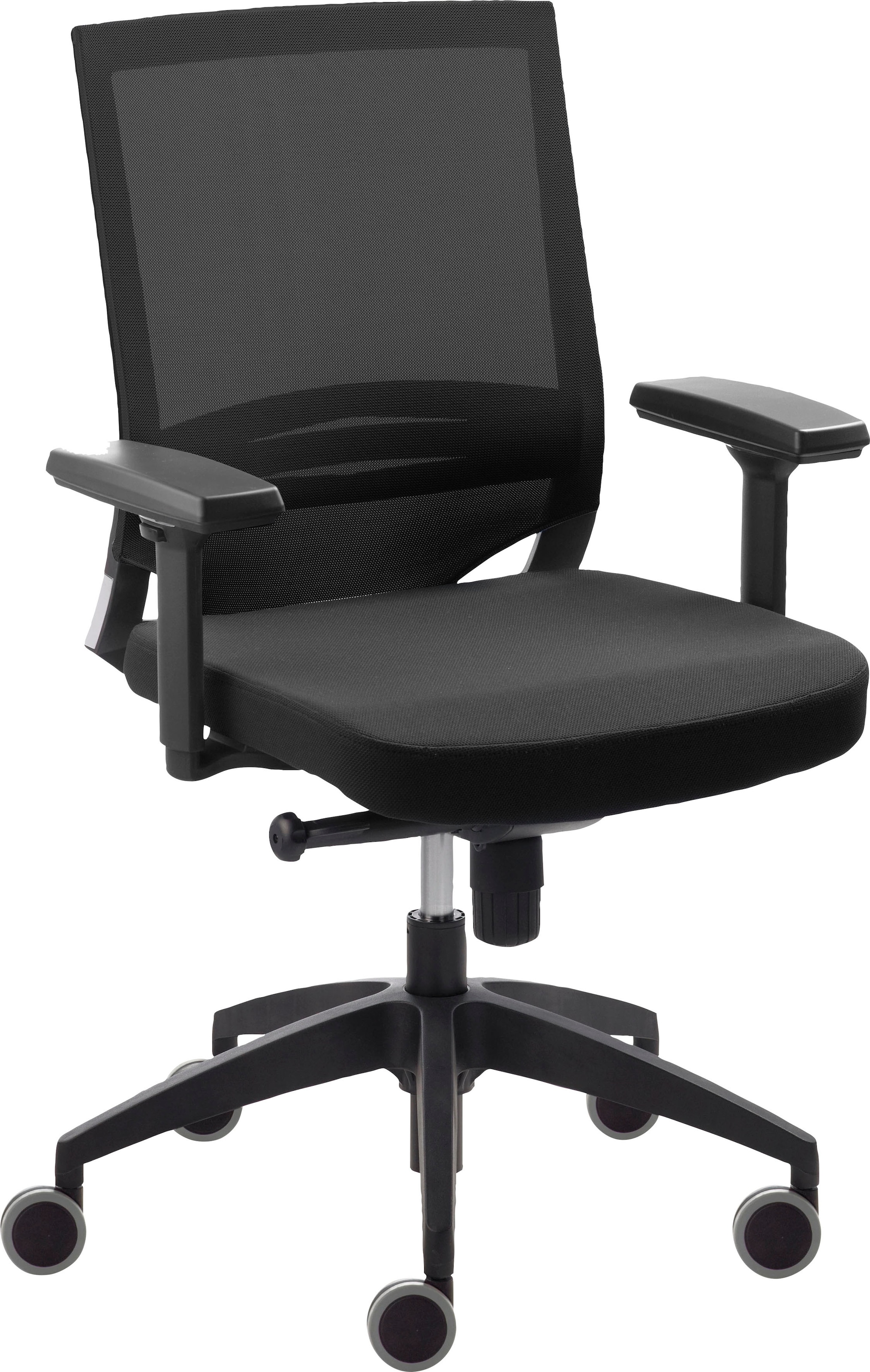 Mayer Sitzmöbel, Drehstuhl »2475« (), Schwarz + Schwarz, Polyester, B/H/T: 65 cm x 94 cm x 60 cm, Schwarz + Schwarz