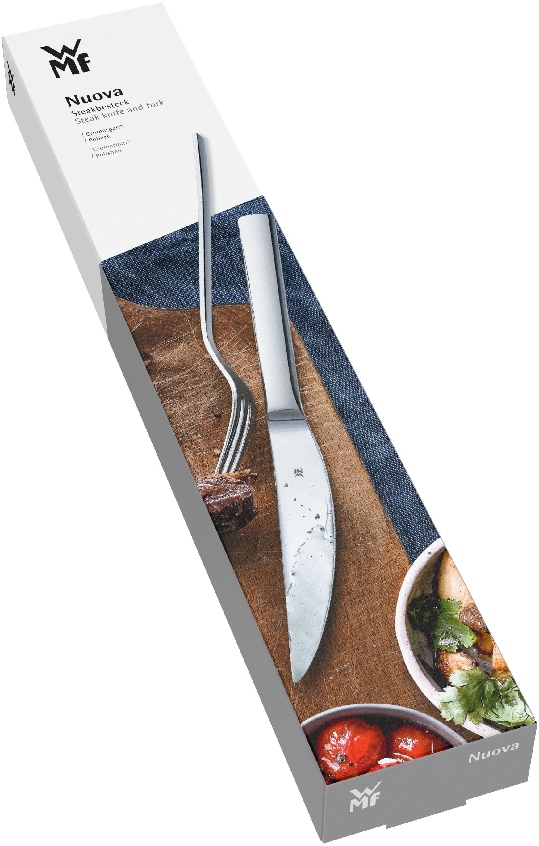 WMF Steakbesteck »Nuova« 2-tlg., Wellenschliff, Cromargan Edelstahl, Geschenkverpackung