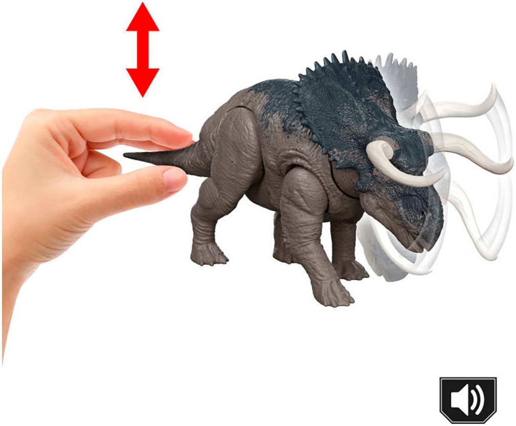 Mattel® Actionfigur »Jurassic World, Rebirth, Wild Roar, Nasutoceratops«