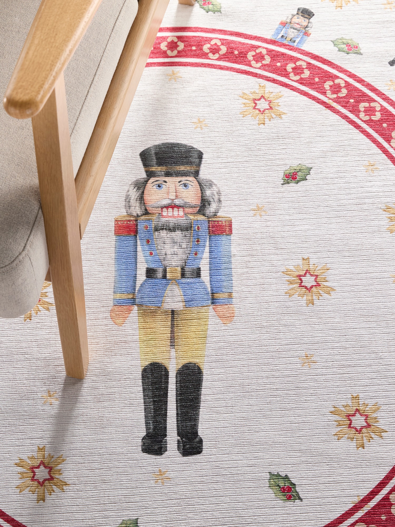 Villeroy & Boch Teppich »Toy's Delight Limited Edition Santa Claus« rund 3 mm Höhe Limited Edition, Weihnachten, Wohnzimmer, Baumrock, Waschbar, Rund