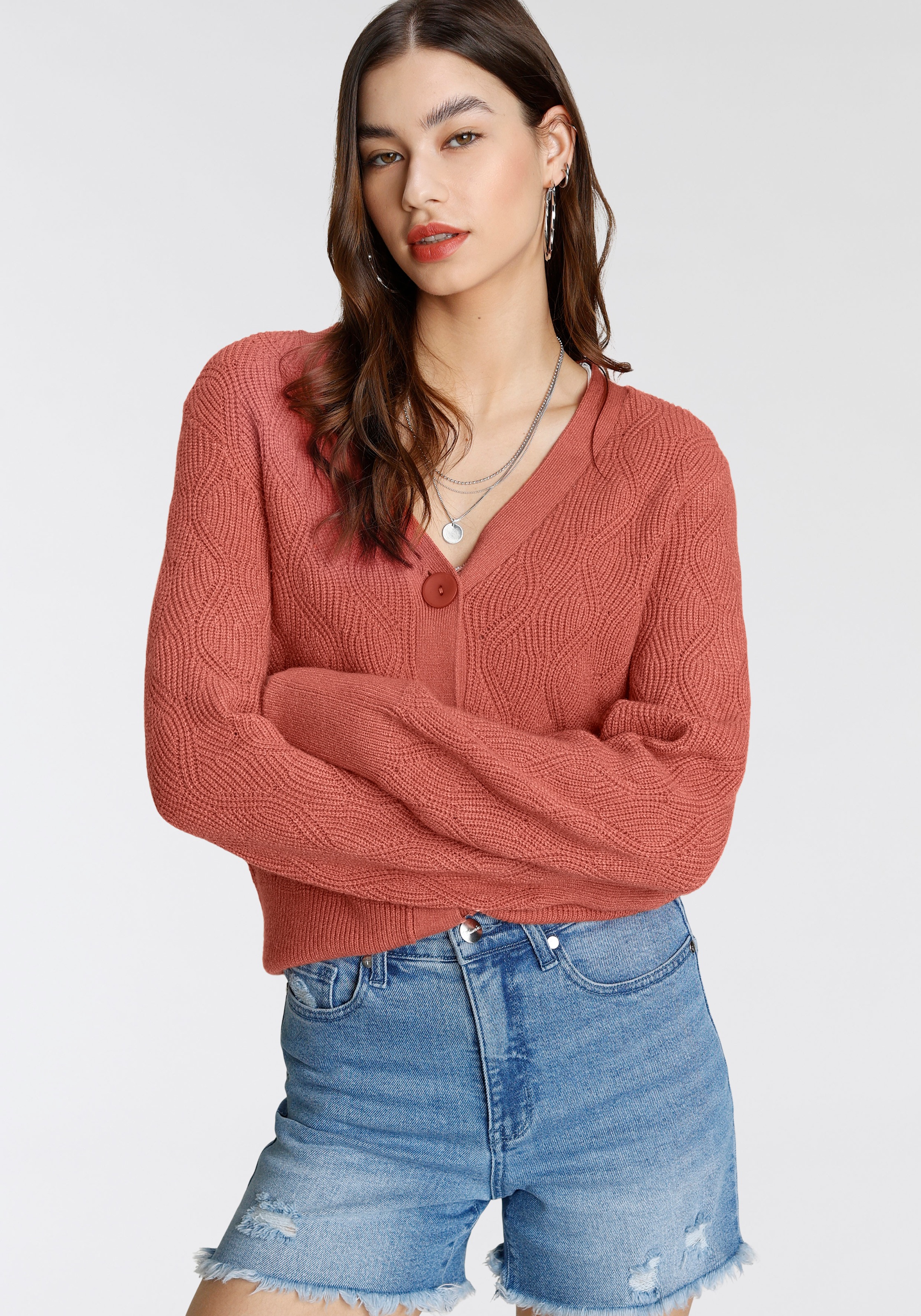 Tamaris Ajourstrickjacke, mit Knopfleiste - NEUE KOLLEKTION kaufen