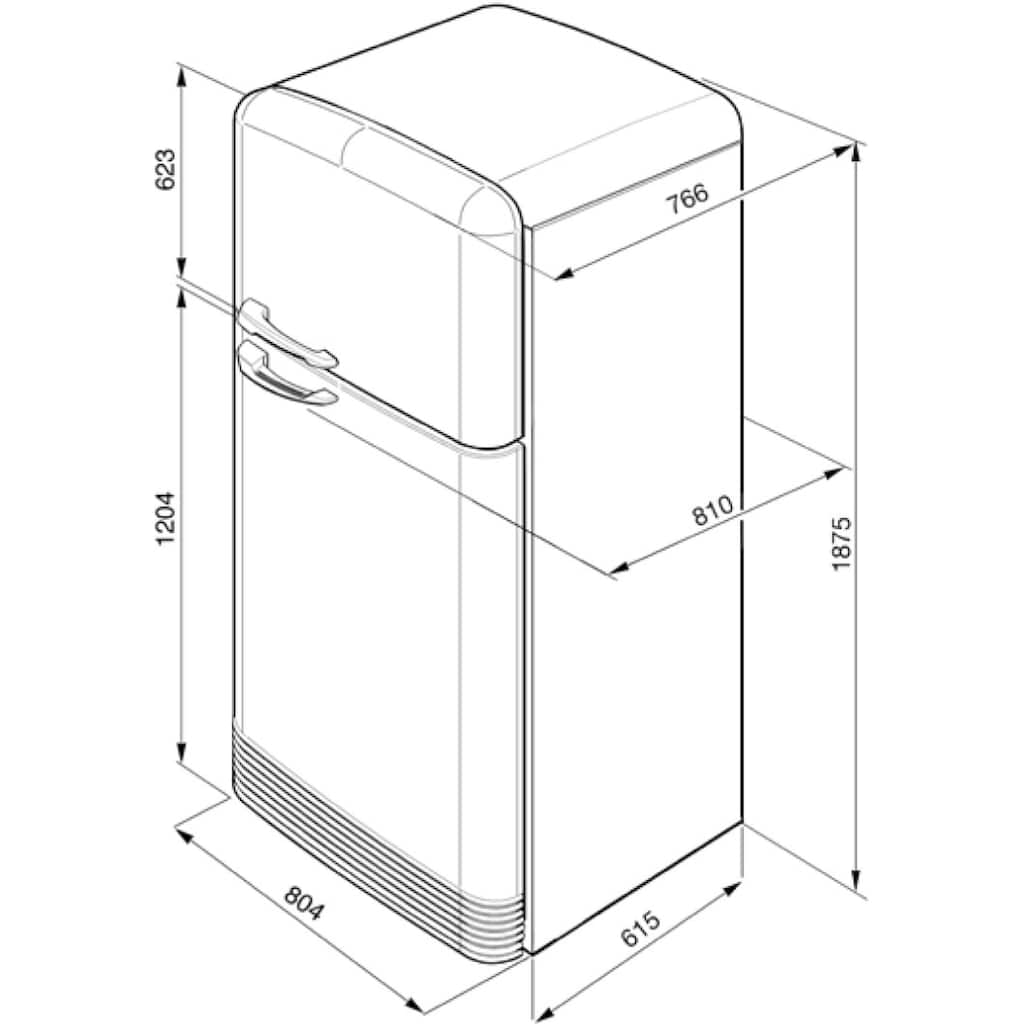 Smeg Kühl-/Gefrierkombination, FAB50LBL5, 192,1 cm hoch, 79,6 cm breit