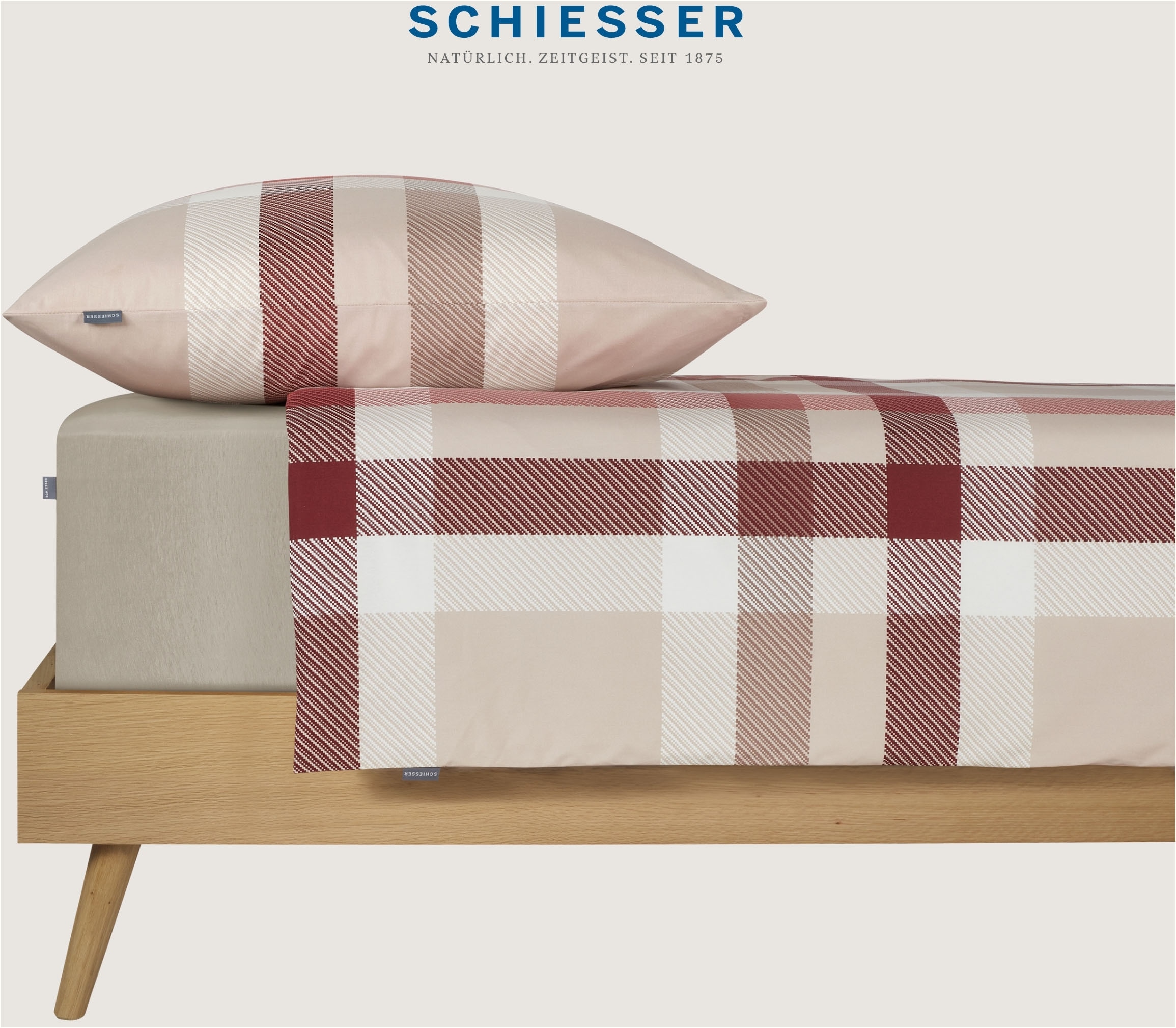 Schiesser Bettwäsche »Kris aus weicher Baumwolle mit markanten Karos«, Made in Green