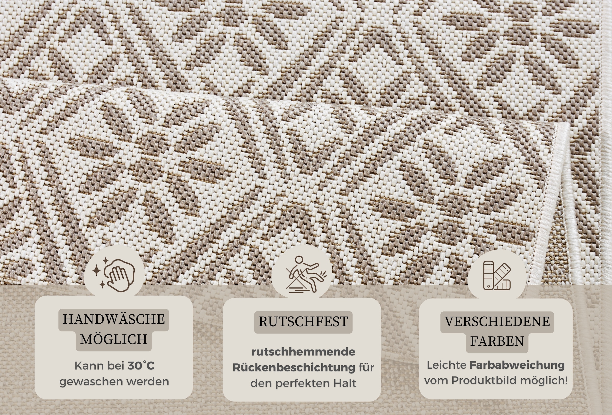 HANSE Home Läufer »Creation«, rechteckig, 8 mm Höhe, Teppichläufer, Küchenläufer, Teppich, Waschbar, Küche, Flur, Rauten