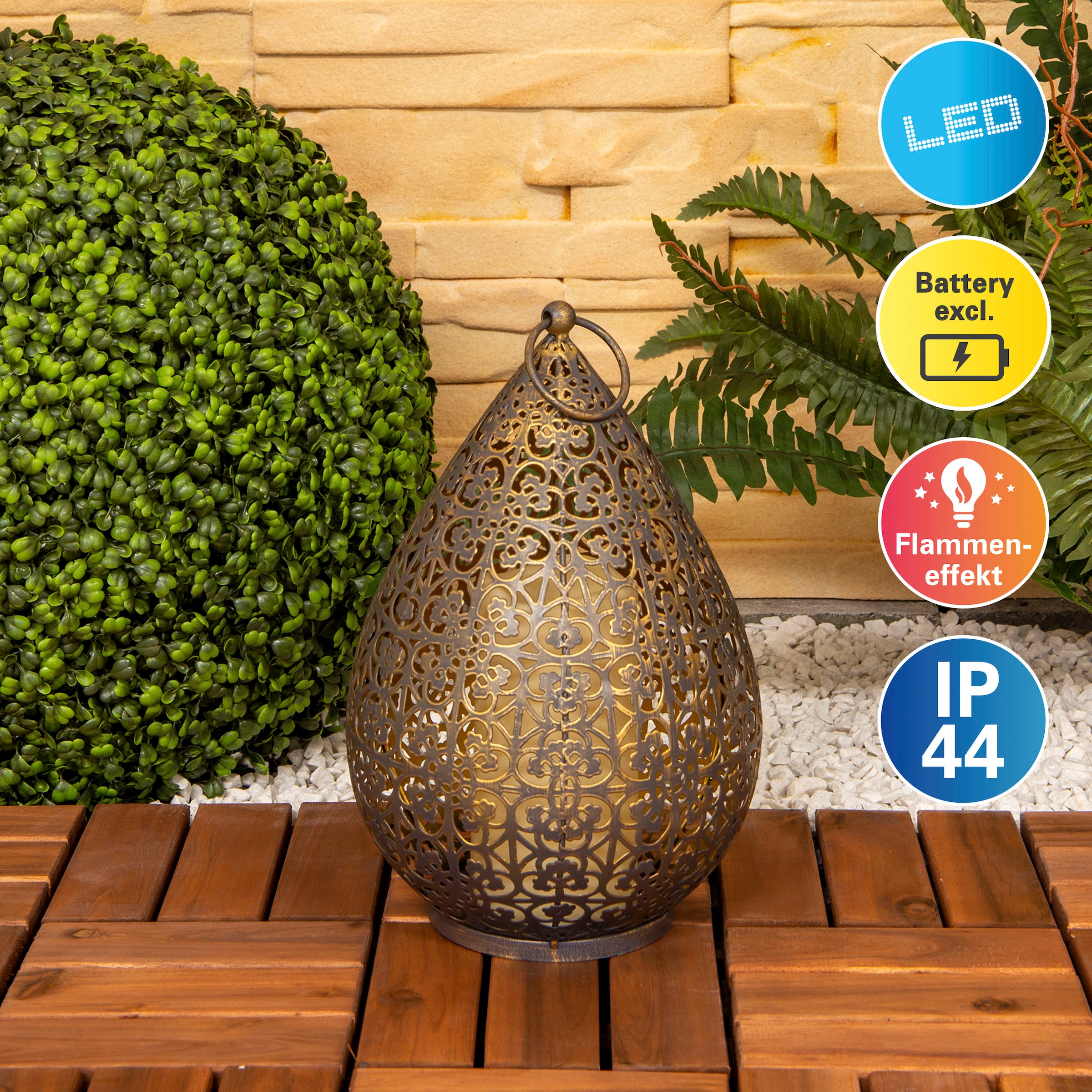 LED Hängeleuchte, antik, 1 geeignet, Outdoor Gartenleuchte, Inn- Jahren näve mit online Tisch- XXL Garantie flammig-flammig, 3 Flammeneffekt | kaufen