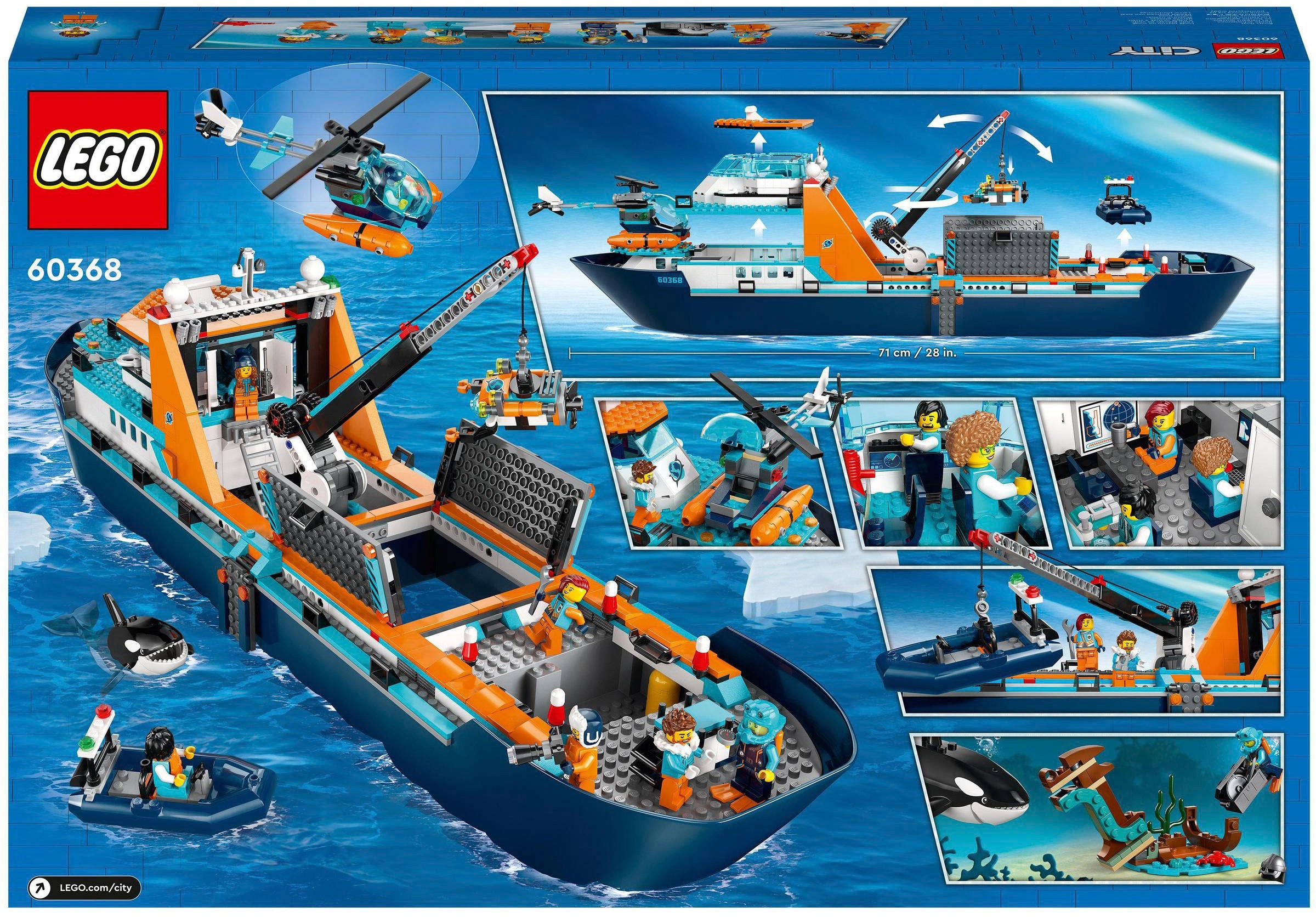 LEGO® Konstruktionsspielsteine »Arktis-Forschungsschiff (60368), LEGO® City«, (815 St.), Made in Europe