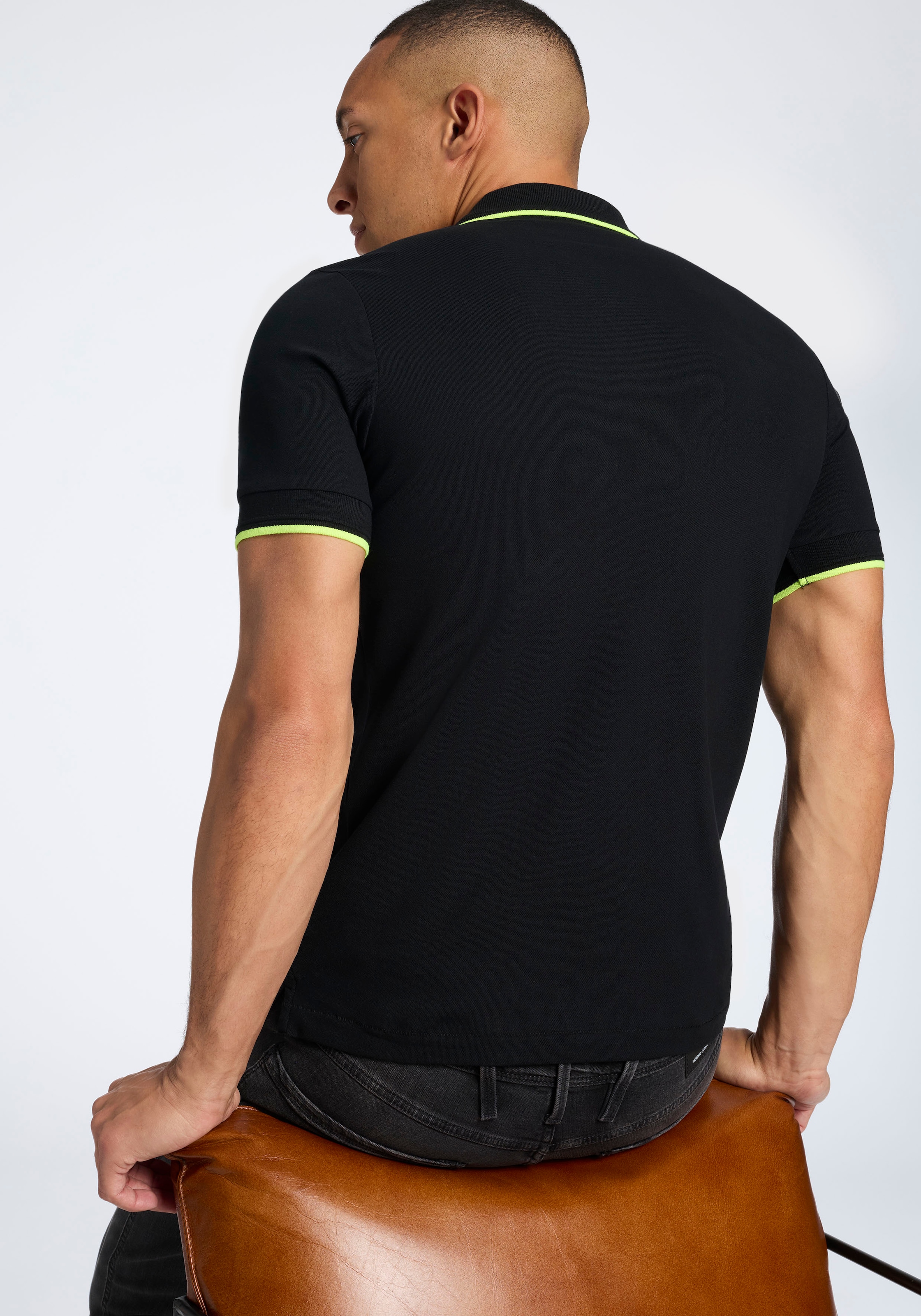 Replay Poloshirt mit Kontrastdetails, Baumwoll-Mix