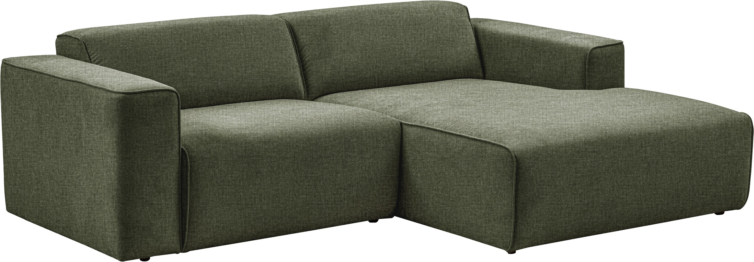 andas Ecksofa »Noord mit Kedernaht, Breite 234 cm«, Cord, Struktur, Webstoff, mit Wellenunterfederung, Massivholzrahmen