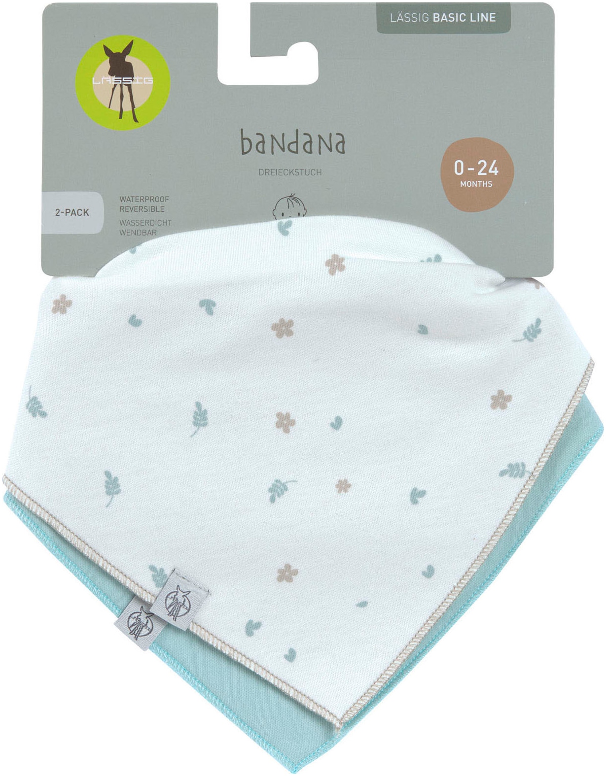 LÄSSIG Dreieckstuch »Bandana, Floral« 2 Stk. für Babys; wasserdicht