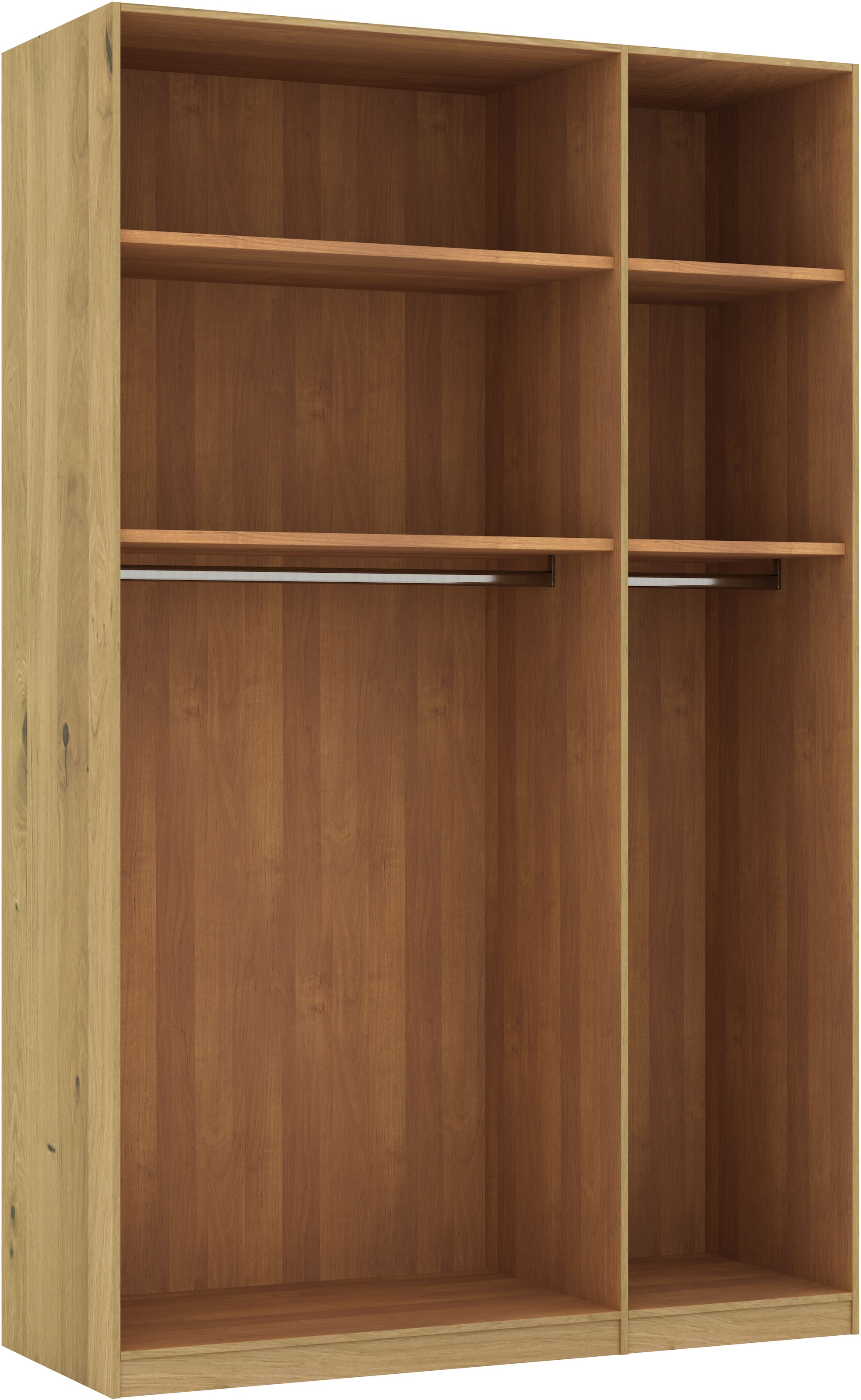 Musterring Drehtürenschrank »Savona, Kleiderschrank, Schrank, Garderobe, teilmassiv Eiche«, (mit Türdämpfern, in 5 Breiten & 2 Höhen, extra Böden, MADE IN GERMANY), Türen in Bianco-Eiche massiv, mit Querriegel, verschiedene Größen