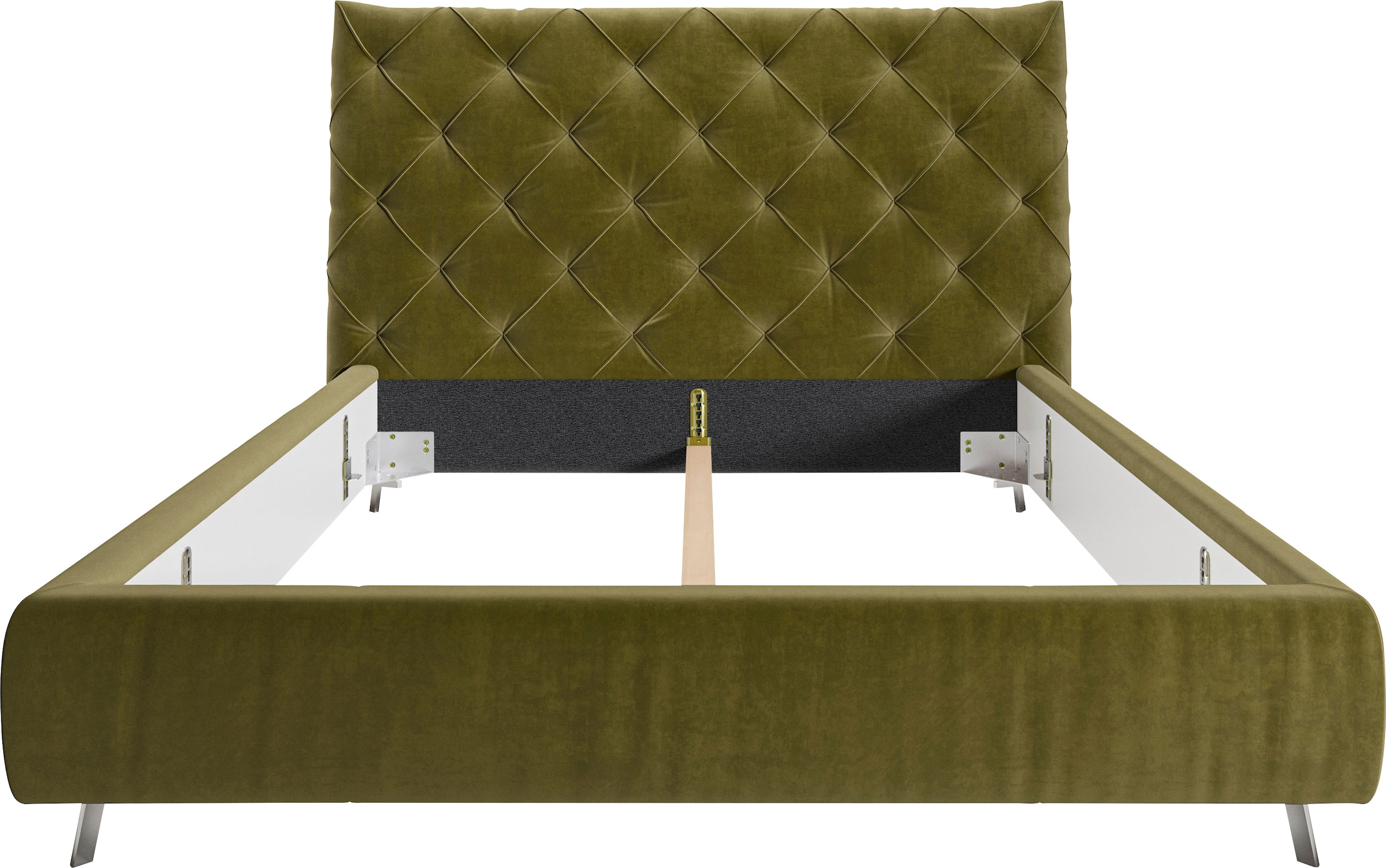 Home affaire Polsterbett »Elloree, in 4 Breiten, hinten mit Originalstoff bezogen, auch in Leder« Kopfteilhöhe 143cm, belastbar bis 280 kg, auch in Überlänge 220cm